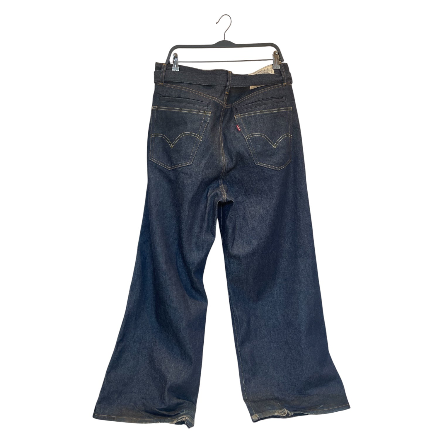 Sacai/Levi's/Straight Pants/36/Denim/NVY/belted/dark denim/wide leg view 2