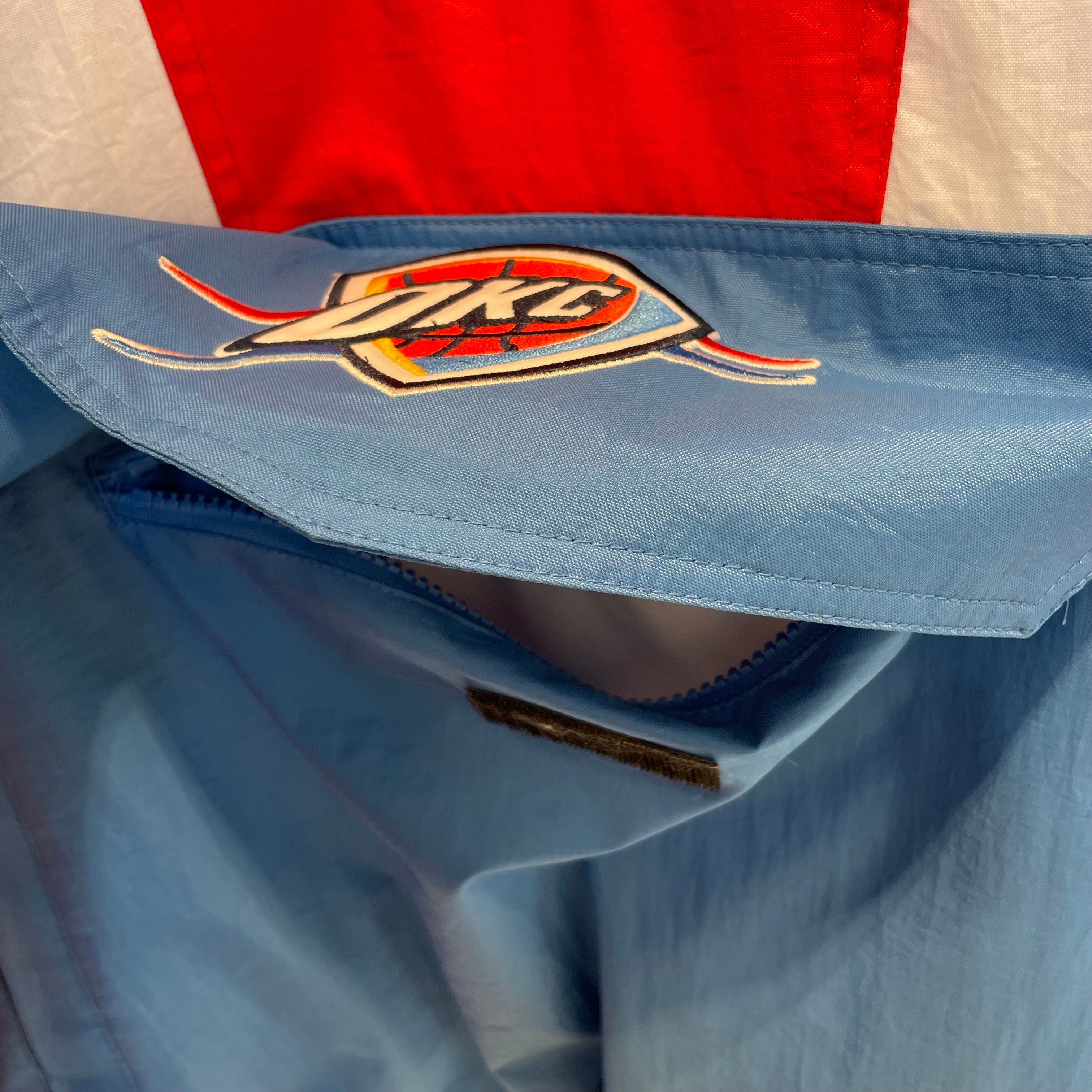 STARTER/Windbreaker/L/Nylon/BLU/okc/gunmetal emblem/thunder view 4