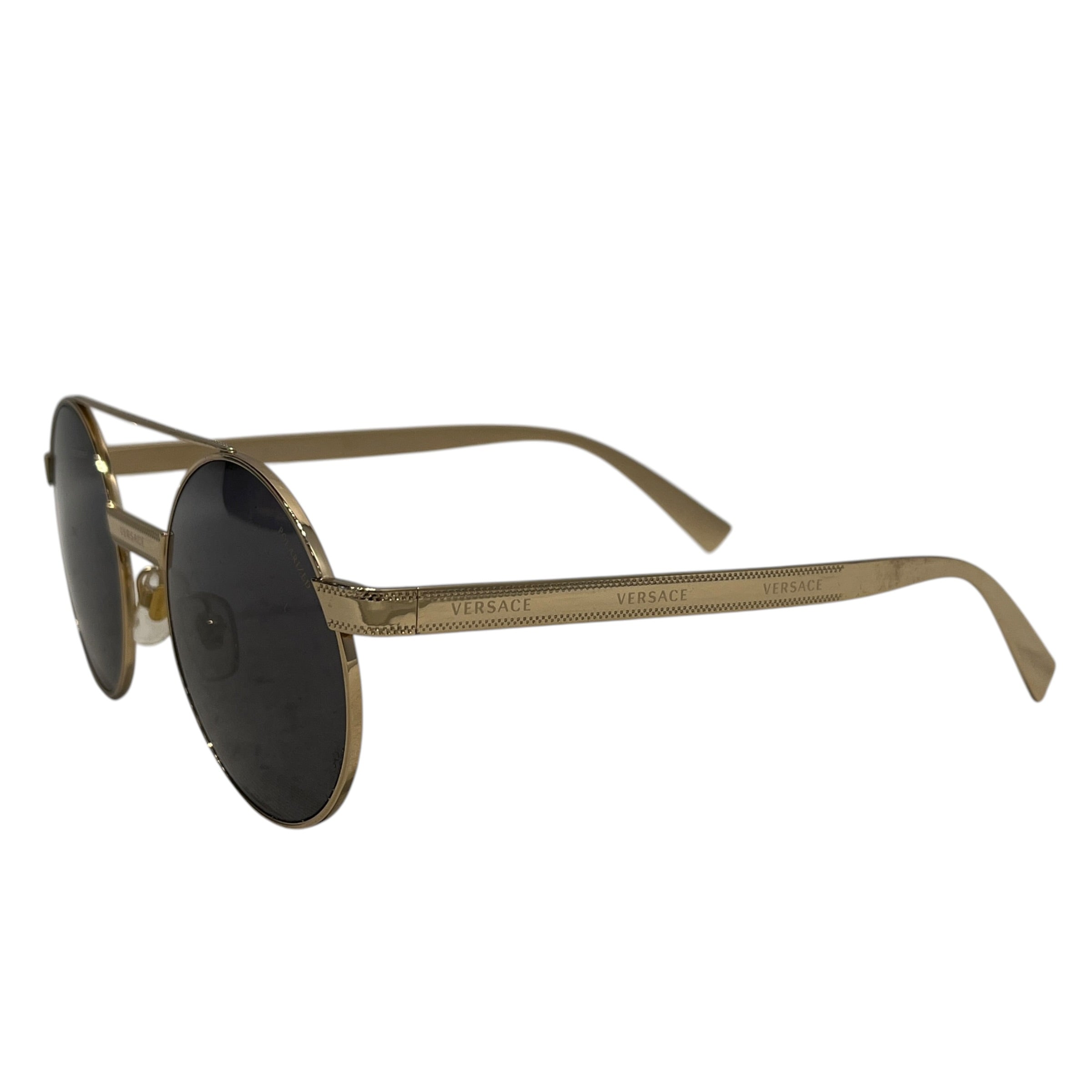 VERSACE/Sunglasses/Celluloid/GLD/M's/2210 circuklar view 2