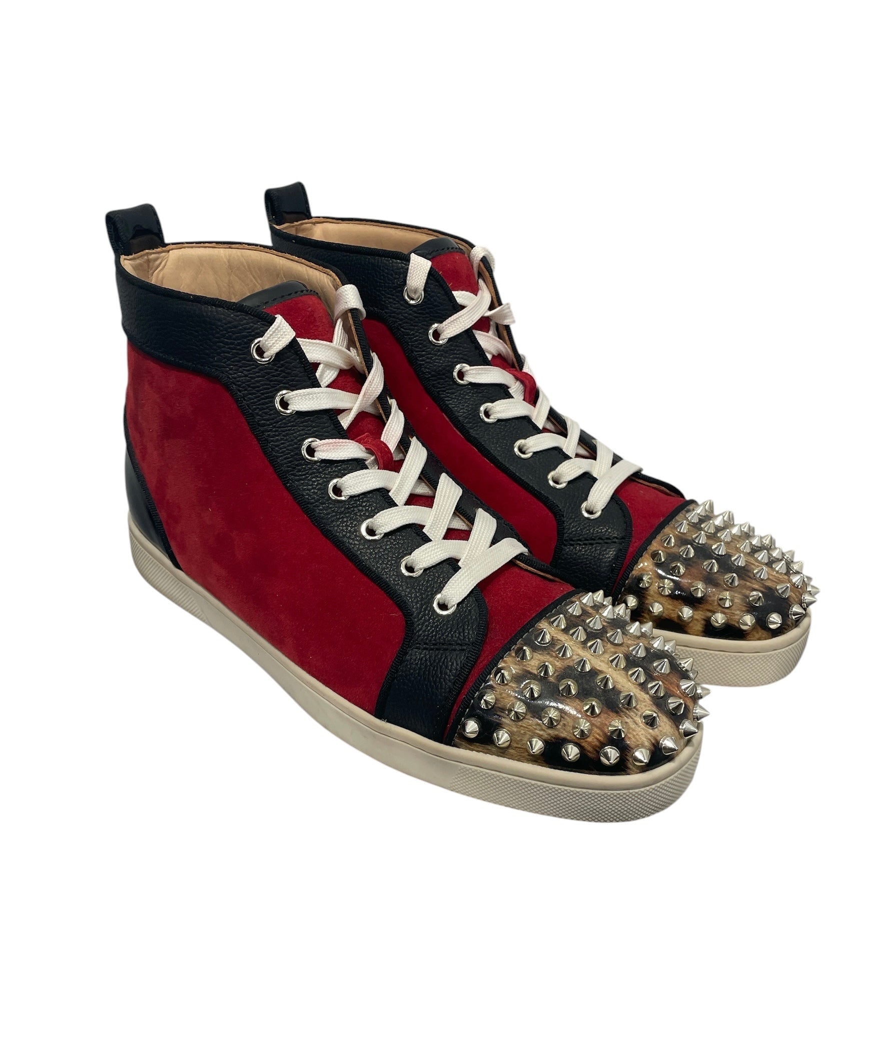 Christian Louboutin/Hi-Sneakers/EU 43/Animal Pattern/Suede/RED/Rick Ross view 1