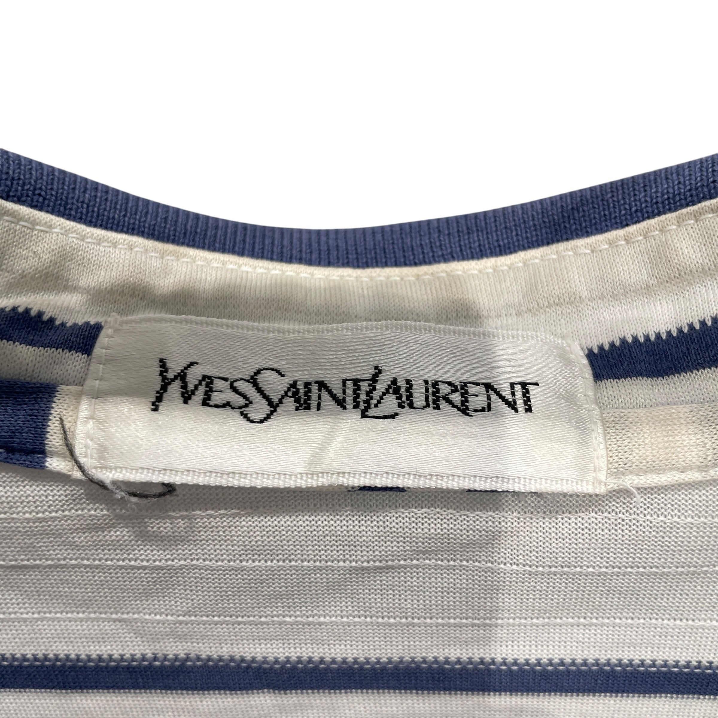 YVES SAINT LAURENT/T-Shirt/L/Cotton/BLU/Stripe/BLUEANDWHITESTRIPES view 3