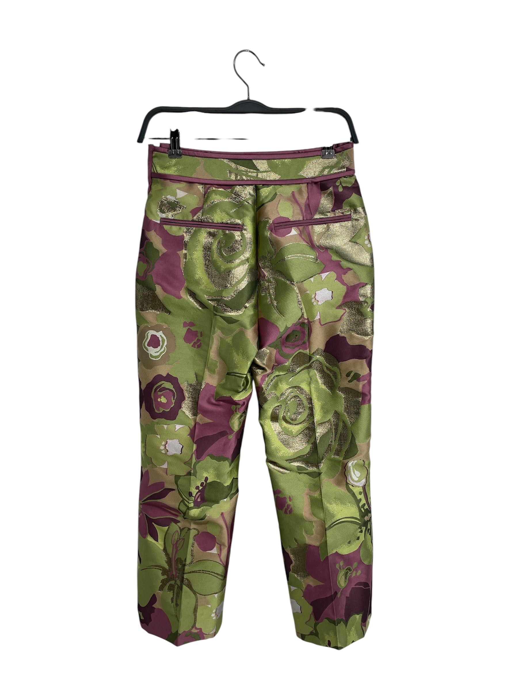 DSQUARED2/Bootcut Pants/40/Floral Pattern/Polyester/GRN/WOVEN FLORAL SIDE ZIP view 2