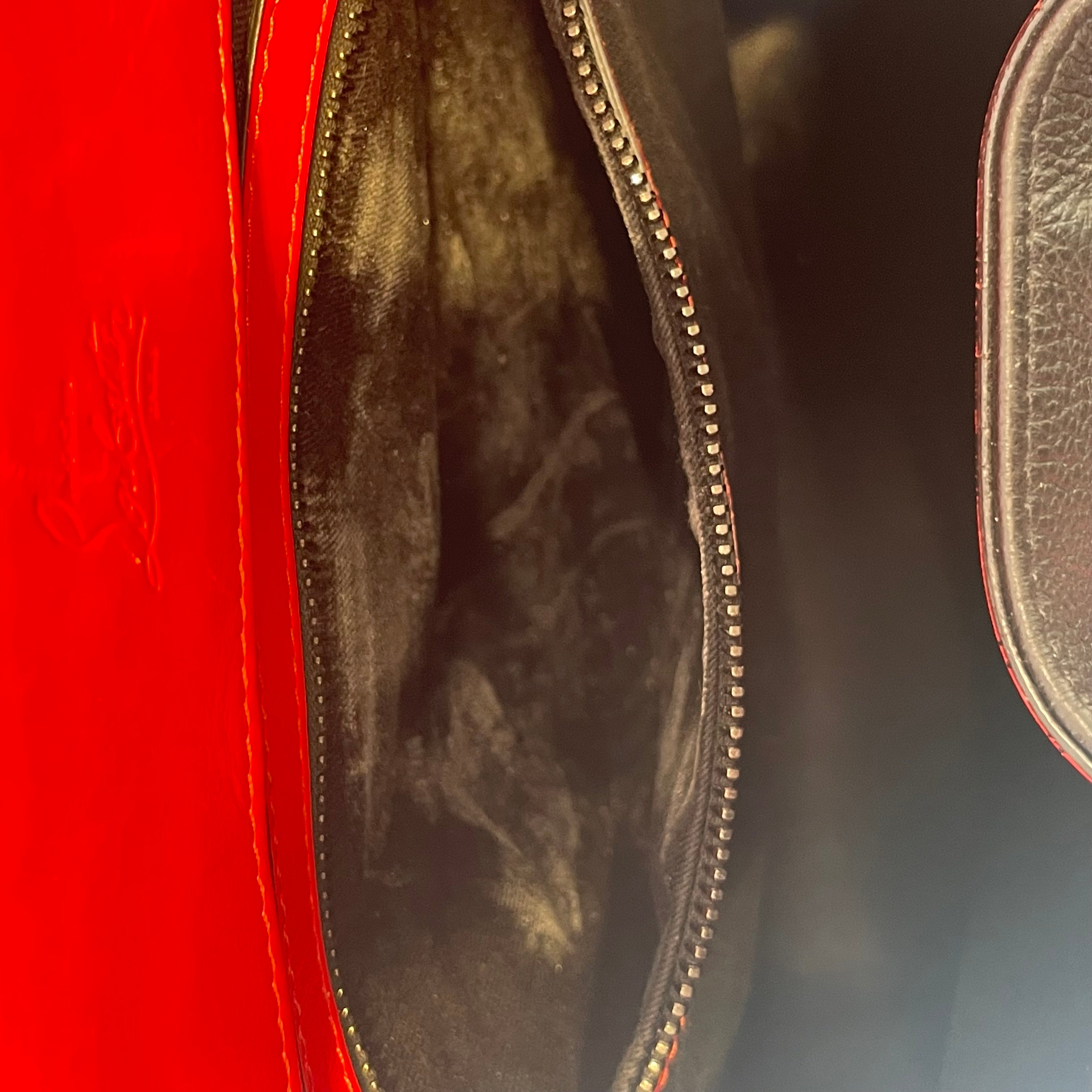 Christian Louboutin/Backpack/Leather/Black/red interior/spiked studded view 9