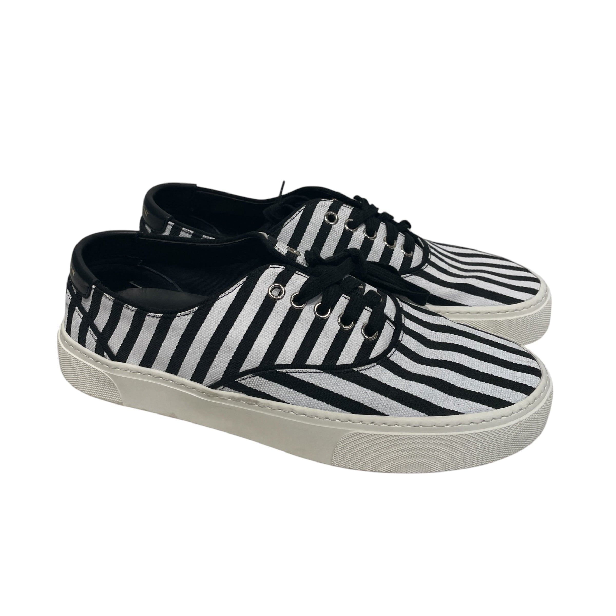 SAINT LAURENT/Low-Sneakers/EU 41/Stripe/Cotton/WHT/ view 1