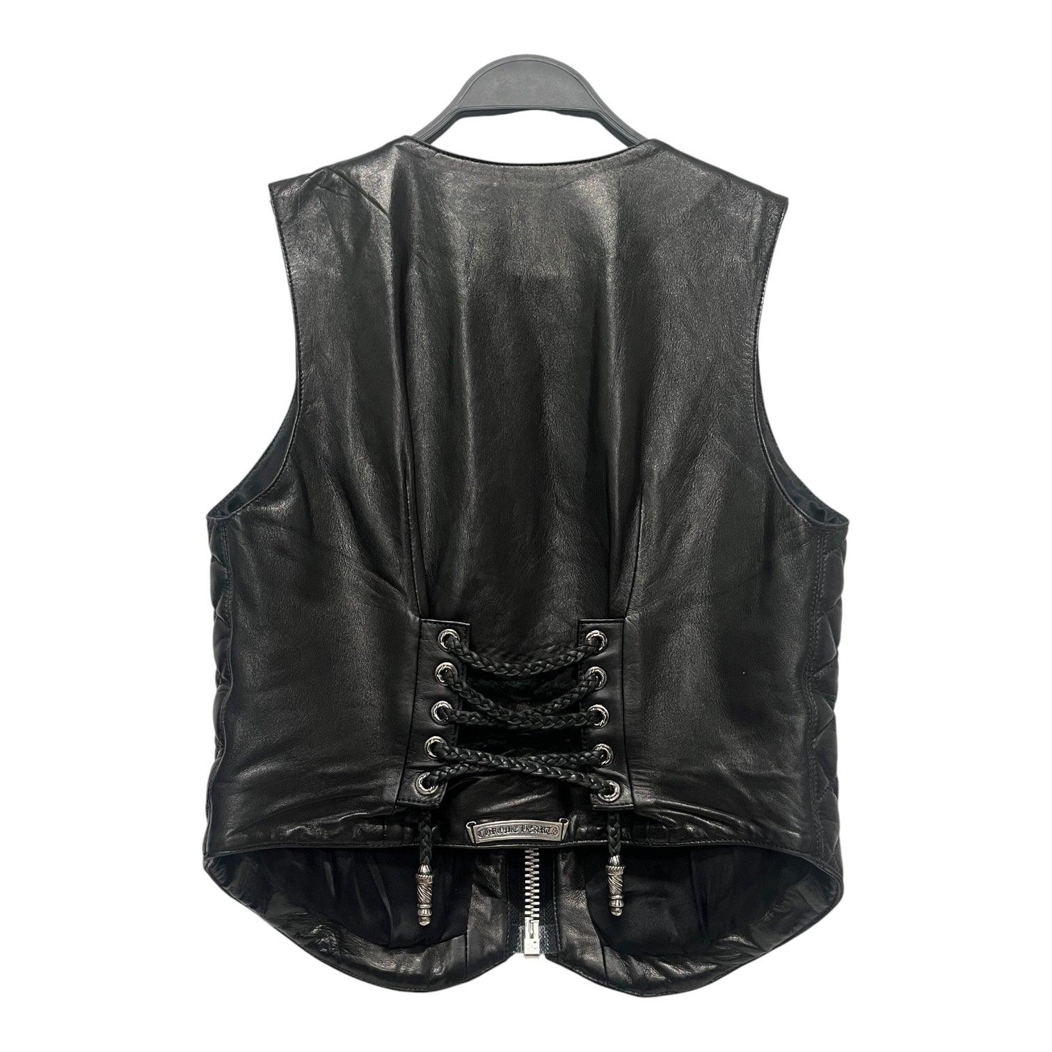 CHROME HEARTS/Quilted Vest/M/Leather/BLK/BACK CORSET/LEATHER QUILTED view 2