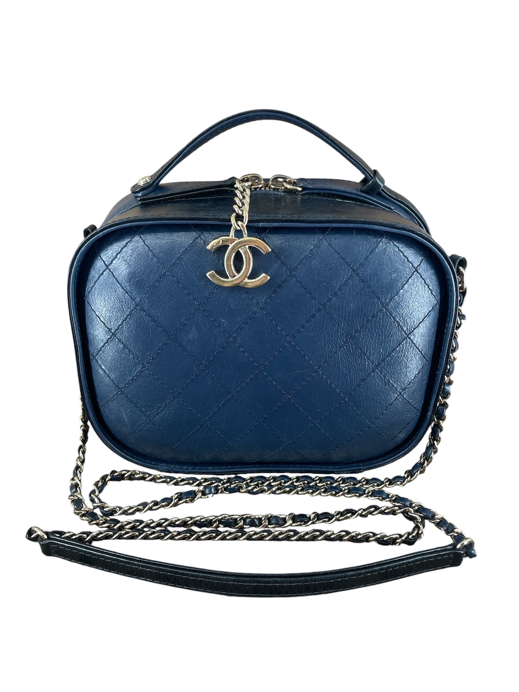 CHANEL/Bag/Leather/MLT/27147495 BLU BLK GLD HRDWRE view 1