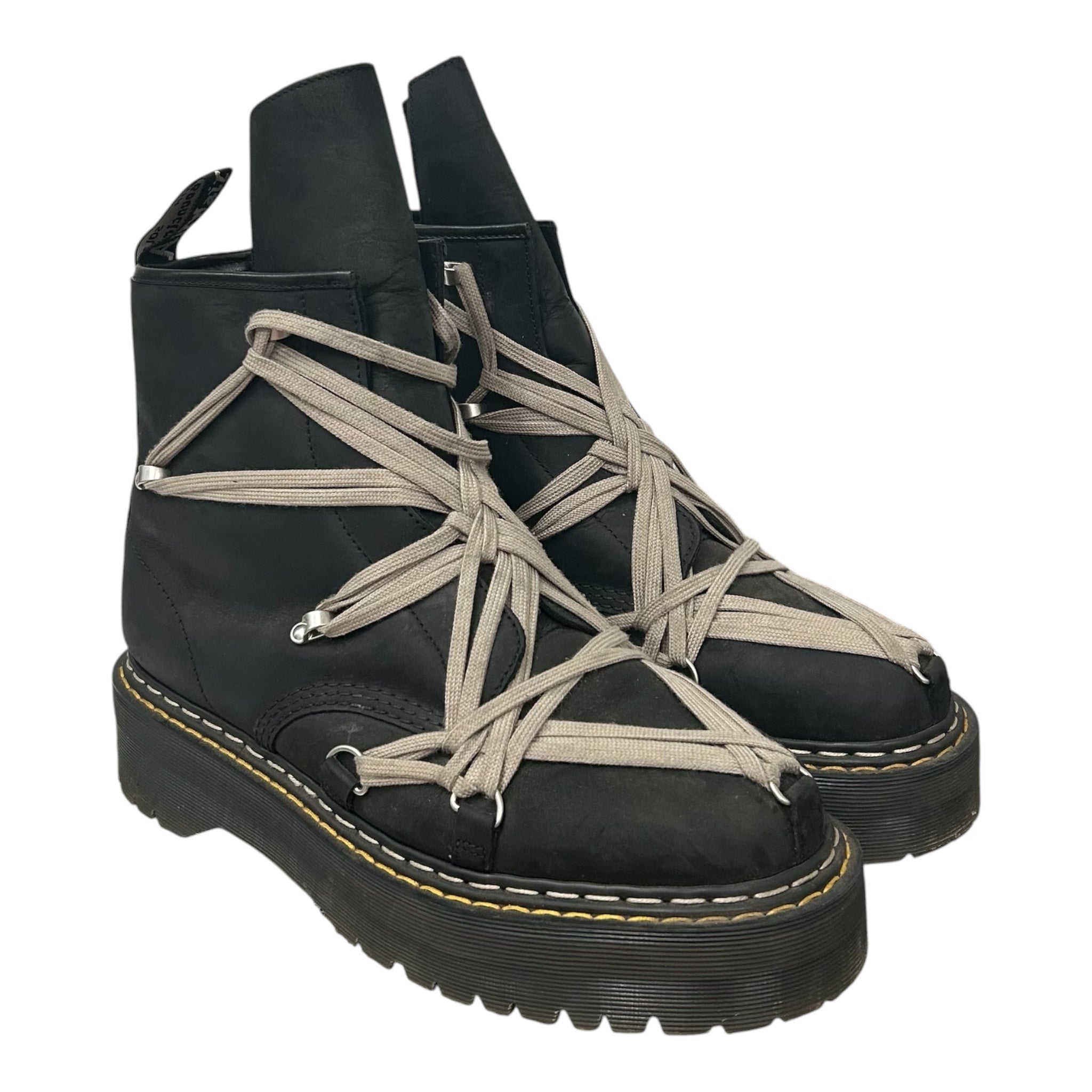 Dr.Martens/Rick Owens/Boots/US 13/Suede/BLK/Megalace Quad RO view 1