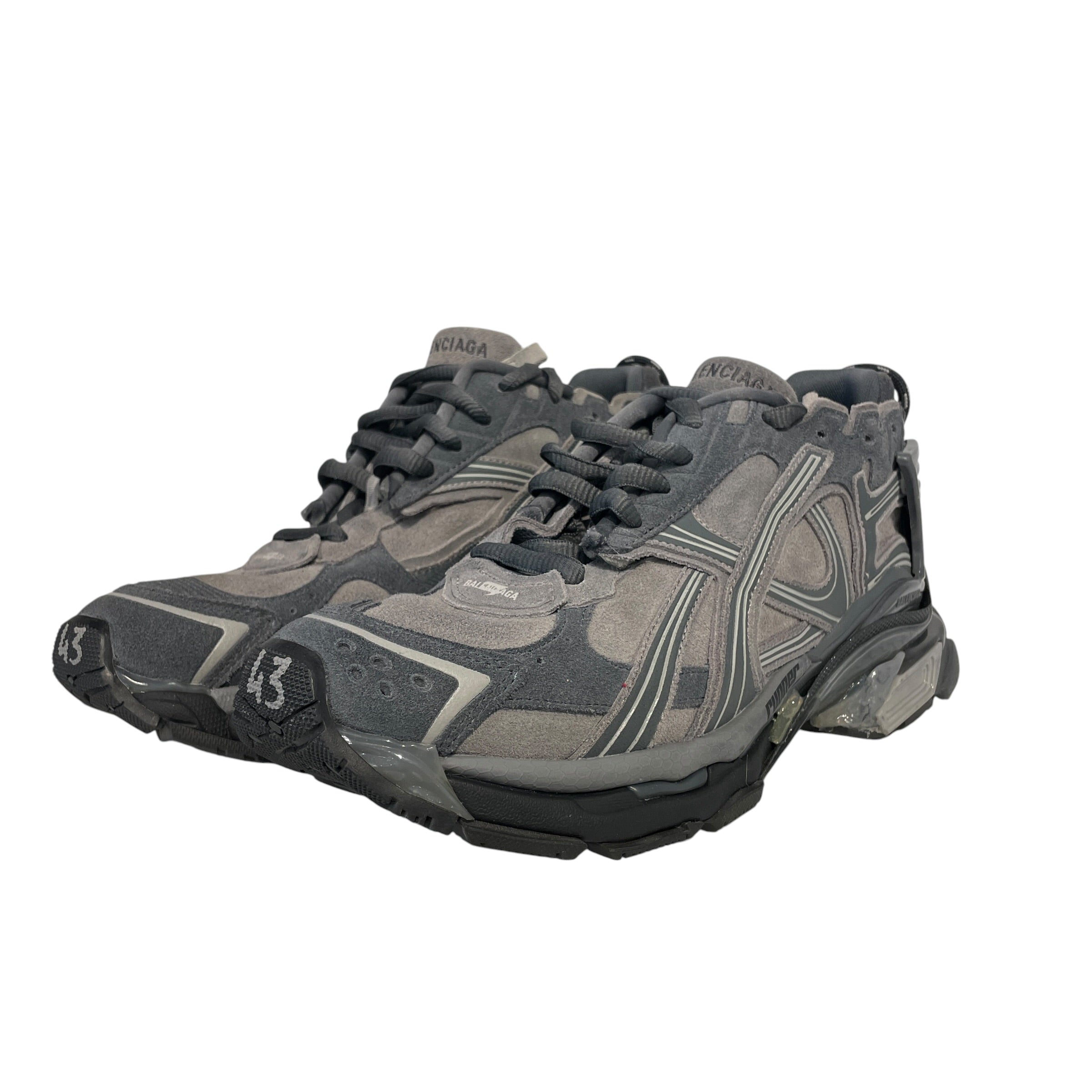 BALENCIAGA/Low-Sneakers/EU 43/Suede/GRY/GREY RUNNER SUEDE view 1