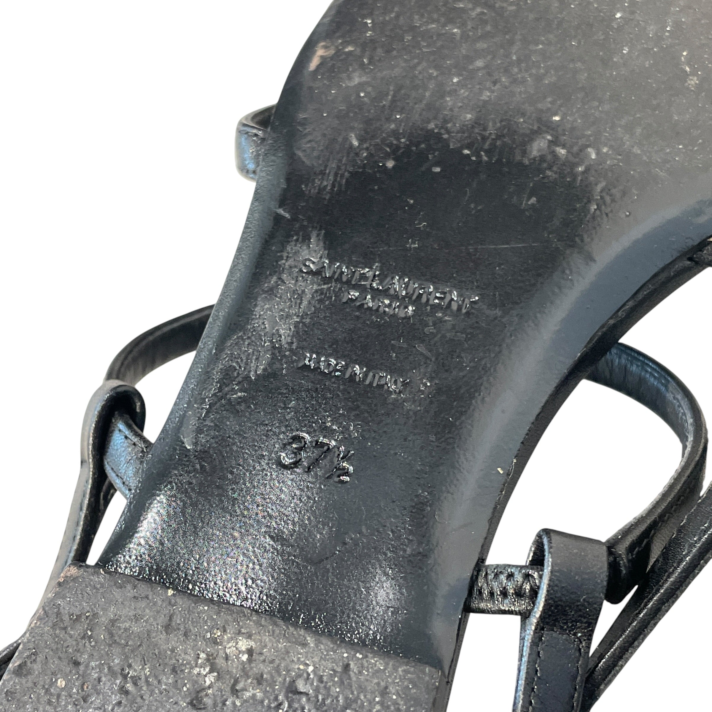 SAINT LAURENT/Sandals/EU 37.5/Leather/BLK/CASSANDRA SANDAL view 6