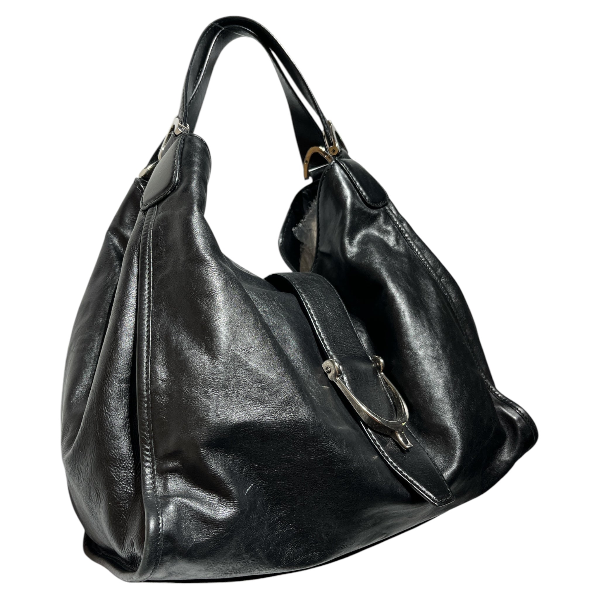 GUCCI/Hand Bag/Leather/BLK/SOFT STIRRUP view 2