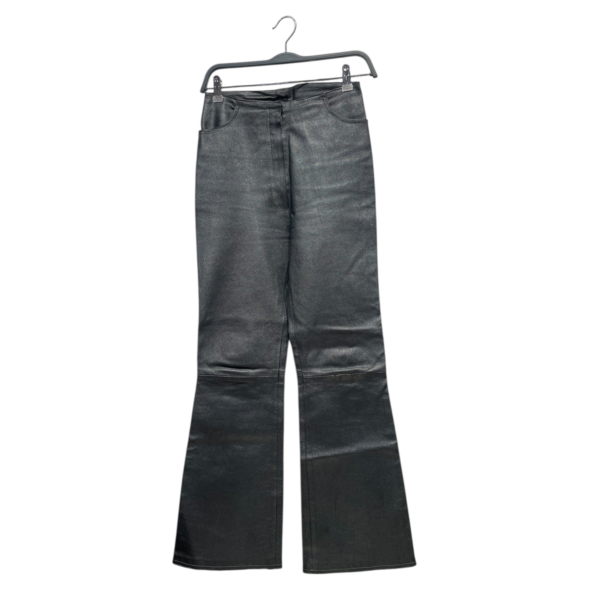 JEAN CLAUD JITROIS/Bootcut Pants/40/Leather/BLK/NO BUTTON CLOSURE view 1