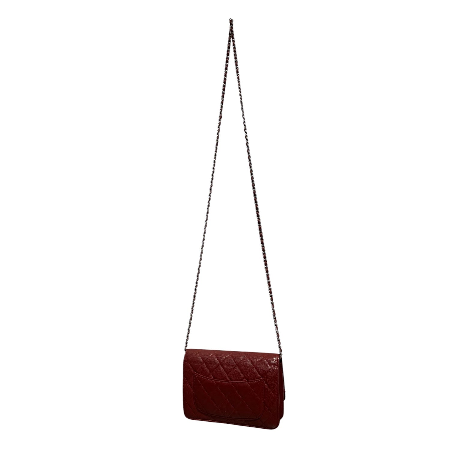 CHANEL/Cross Body Bag/Leather/BRD/caviar leather wallet on chain view 2