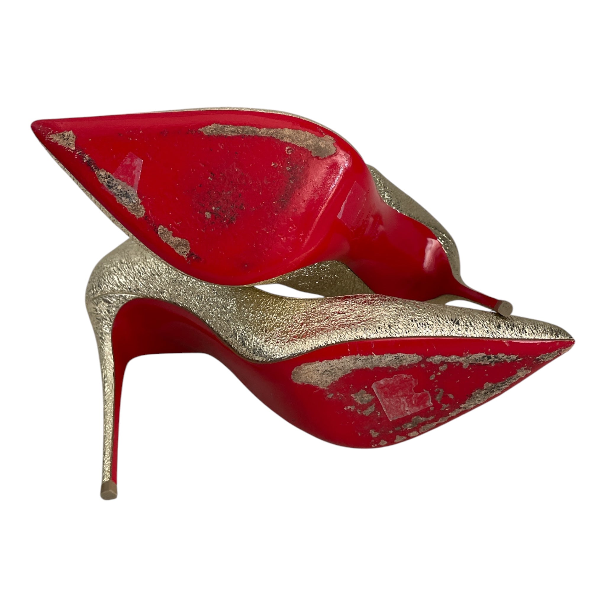 Christian Louboutin/Heels/EU 40/Leather/GLD/Pigalle Follies 100 Specchio view 5