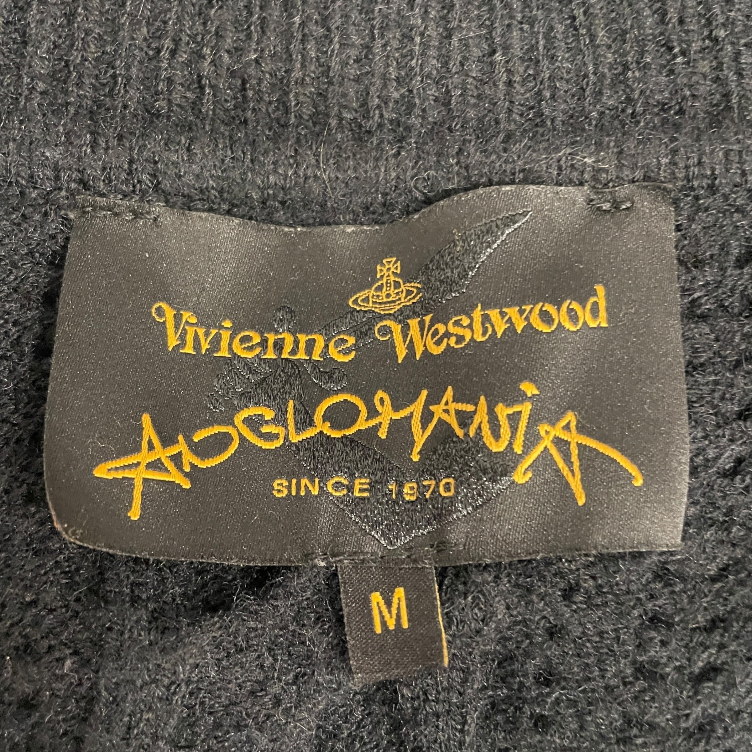 Vivienne Westwood/ANGLOMANIA/Cardigan/Wool/BLK/PURPLE ORB / CABLE KNIT view 3