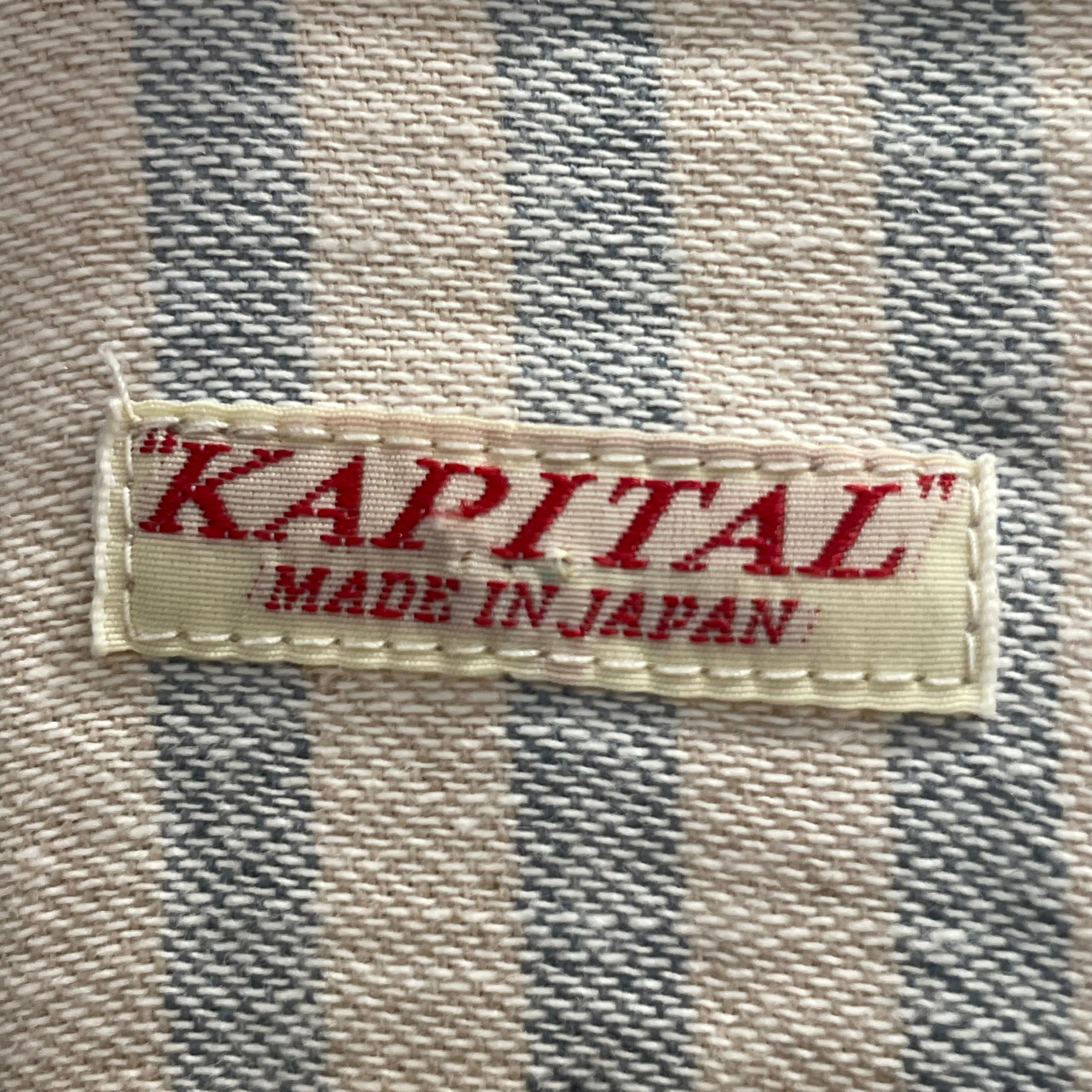 KAPITAL/Shirt/2/Linen/CRM/Stripe/NO BUTTONS/TIE BLUE STRIPE view 3