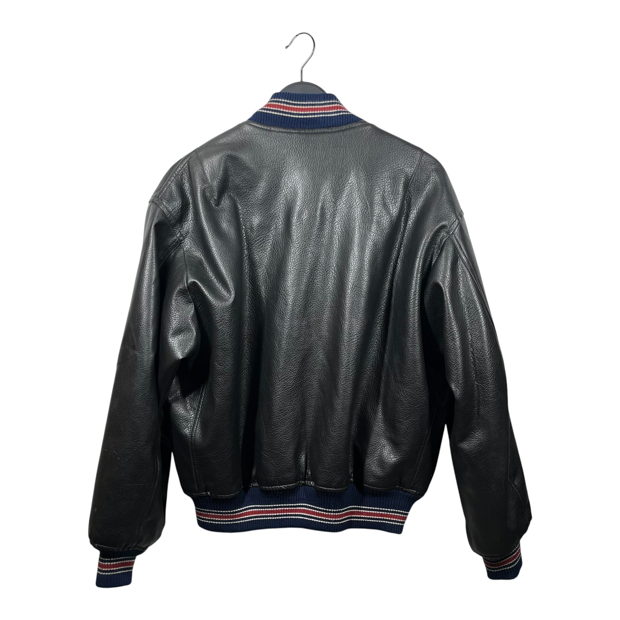 EDWIN/Leather Jkt/M/Leather/BLK/red collar view 2