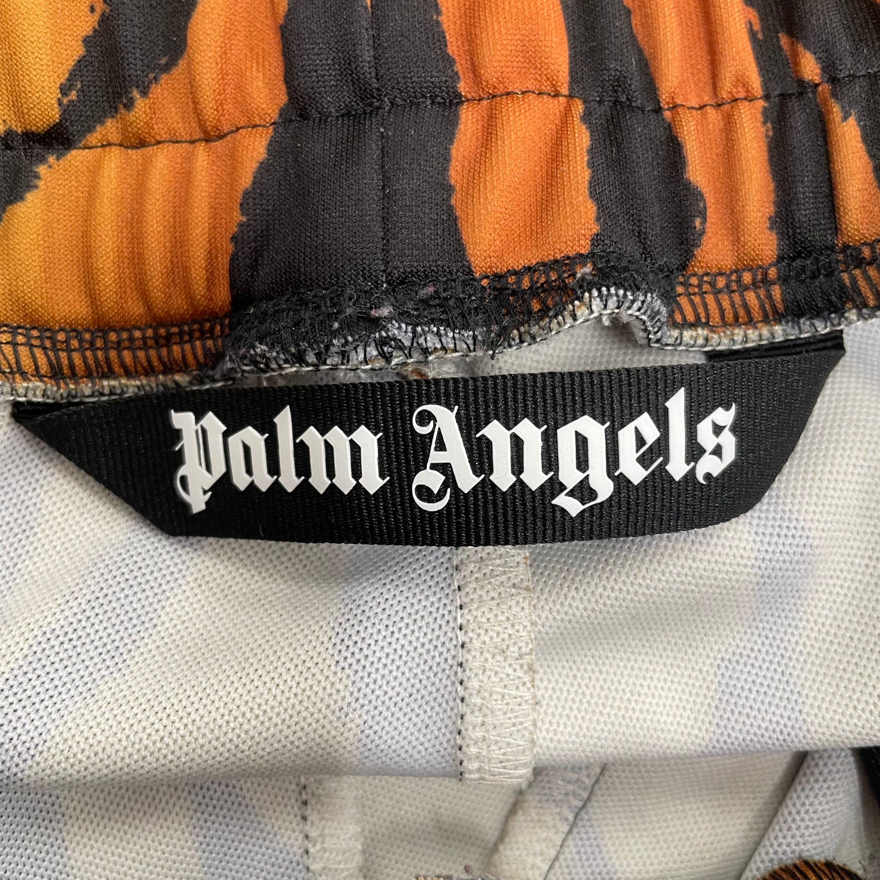 Palm Angels/Shorts/S/Polyester/ORN/Animal Pattern/TIGERPRINTWHITESTRIPE view 3