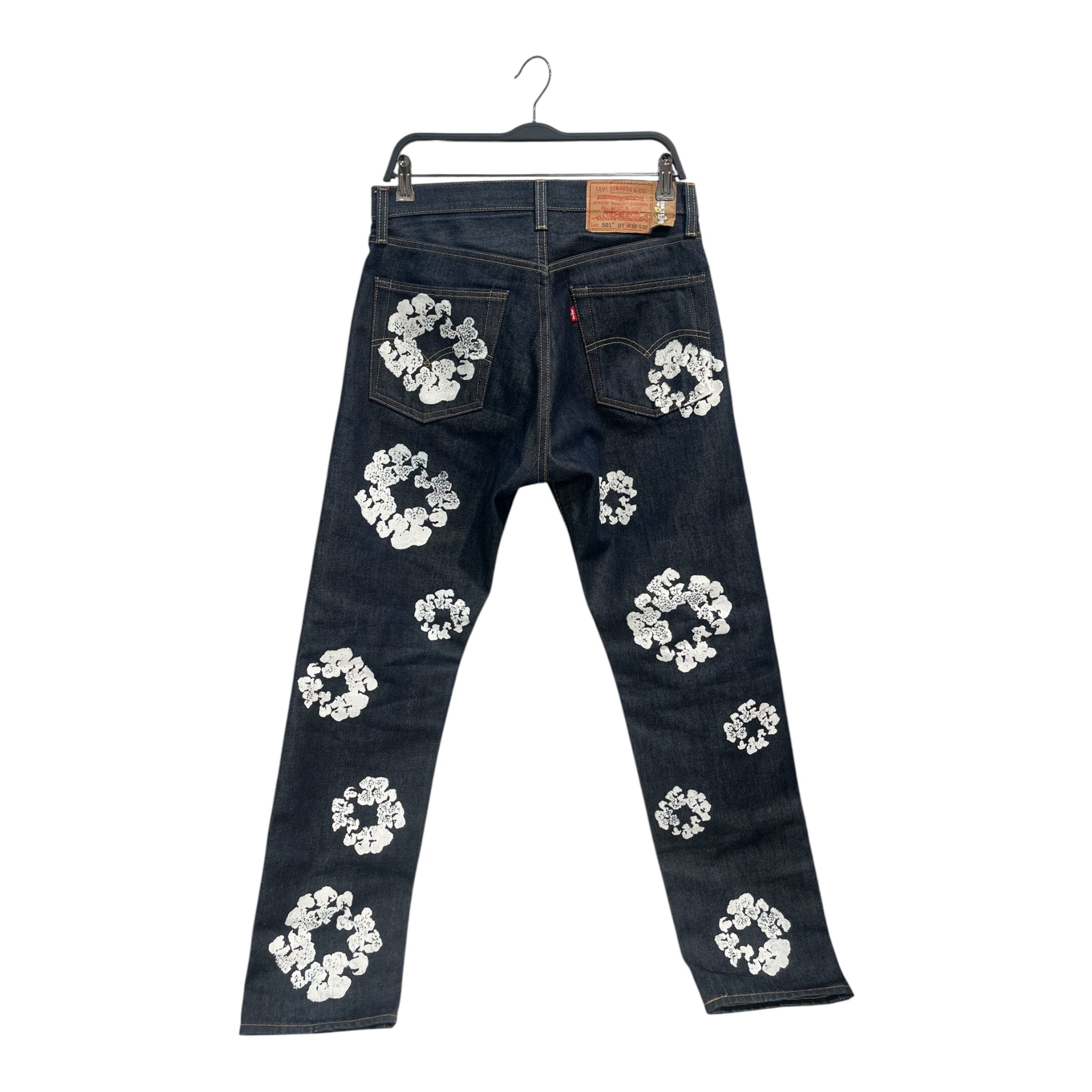 DENIM TEARS/Levi's/Straight Pants/30/Cotton/IDG/All Over Print/INDIGO WREATH STRAIGHT PANTS view 2