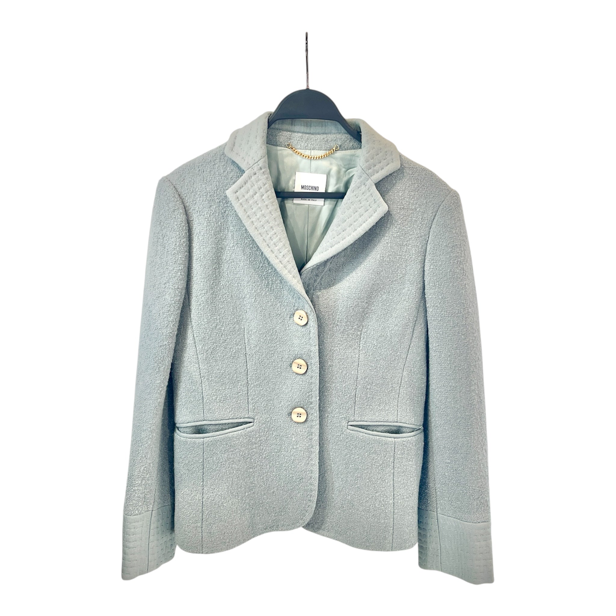 MOSCHINO/Jacket/M/Cotton/BLU/GOLD CHAIN NEAR LOGO view 1