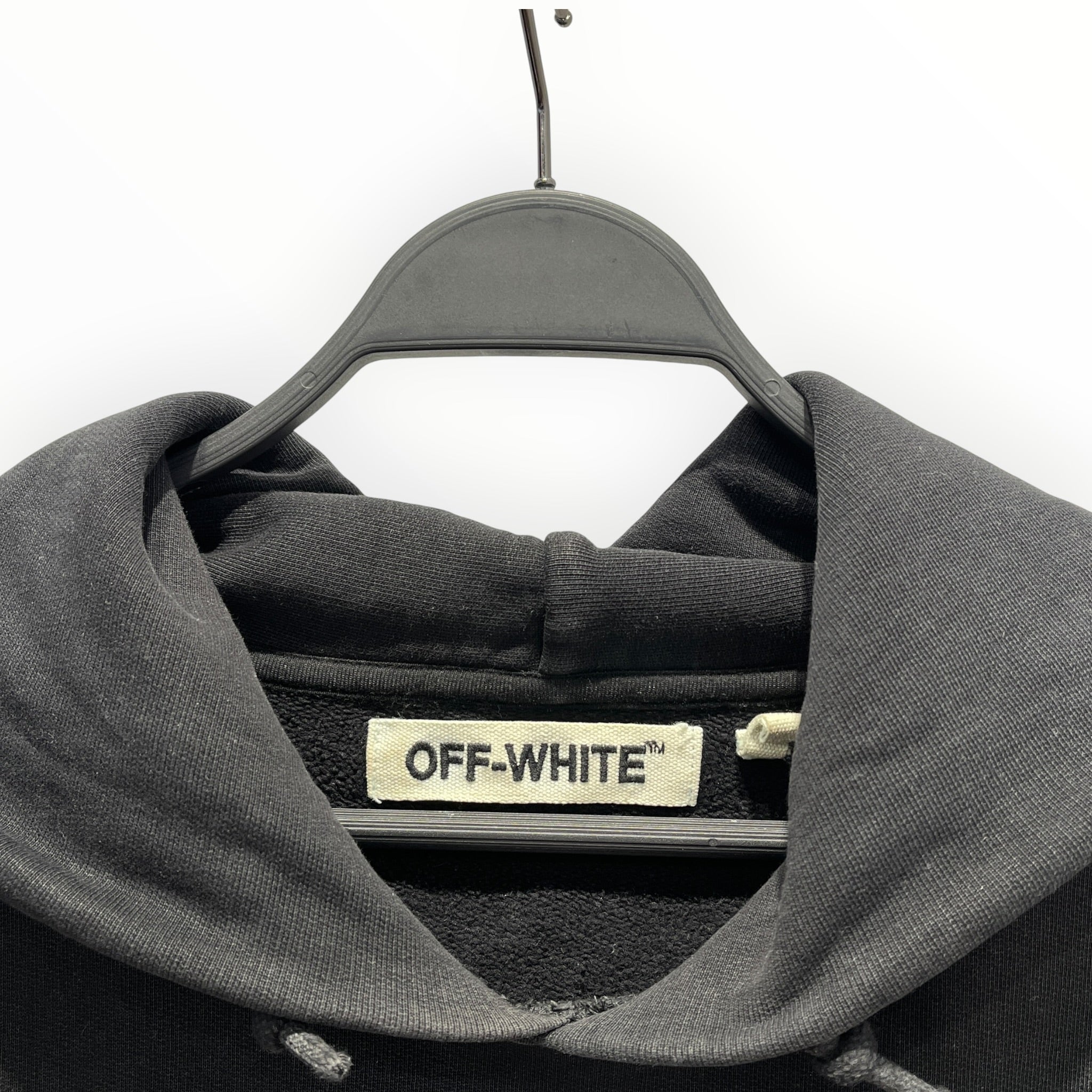 OFF-WHITE/Hoodie/S/Graphic/Cotton/BLK/Pullover/NEBRASKA CUT OFF DIAGONAL view 3
