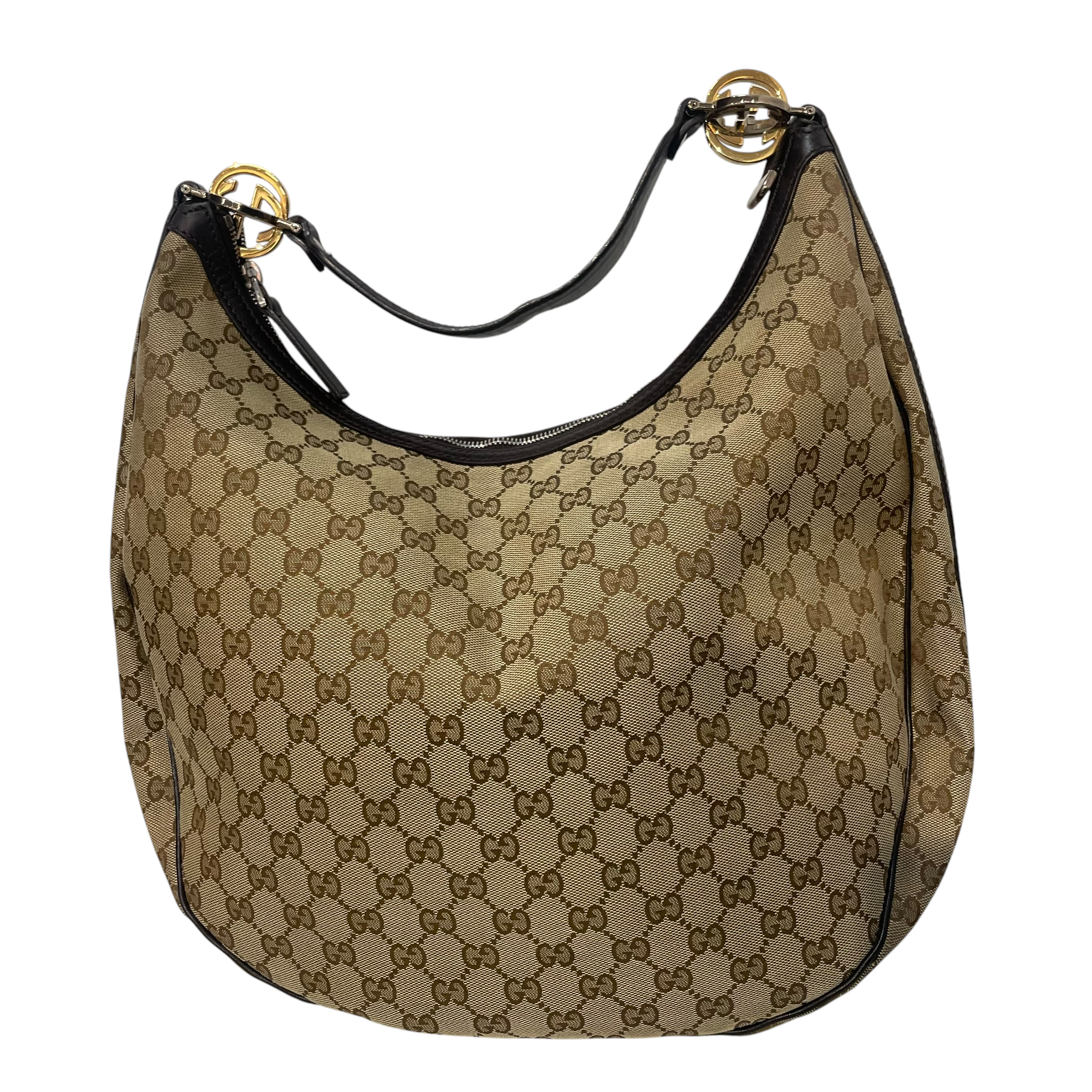 GUCCI/Hand Bag/Monogram/Cotton/BRW/Vintage Twins Medium Hobo view 2