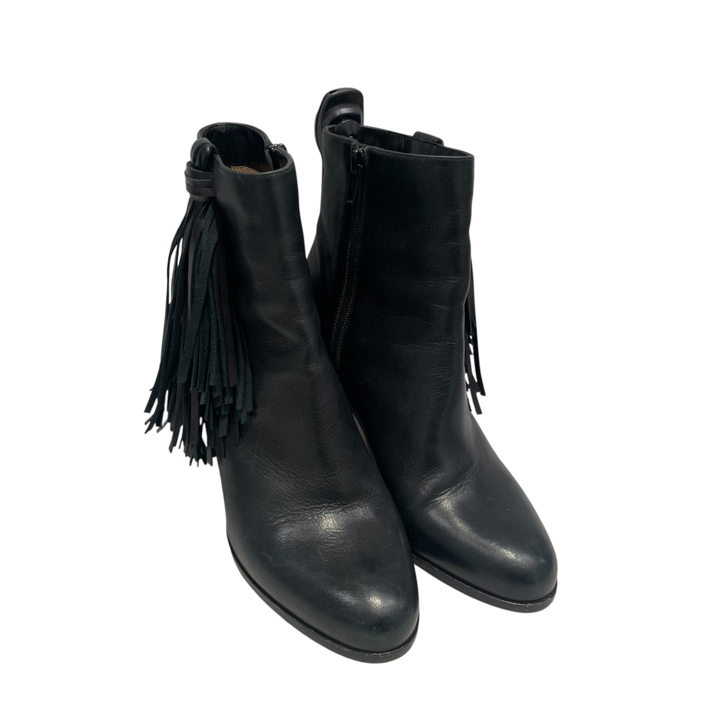 Christian Louboutin/Boots/EU 36.5/Leather/BLK/Fringe/JIMMY NETTA ANKLE BOOTS view 1