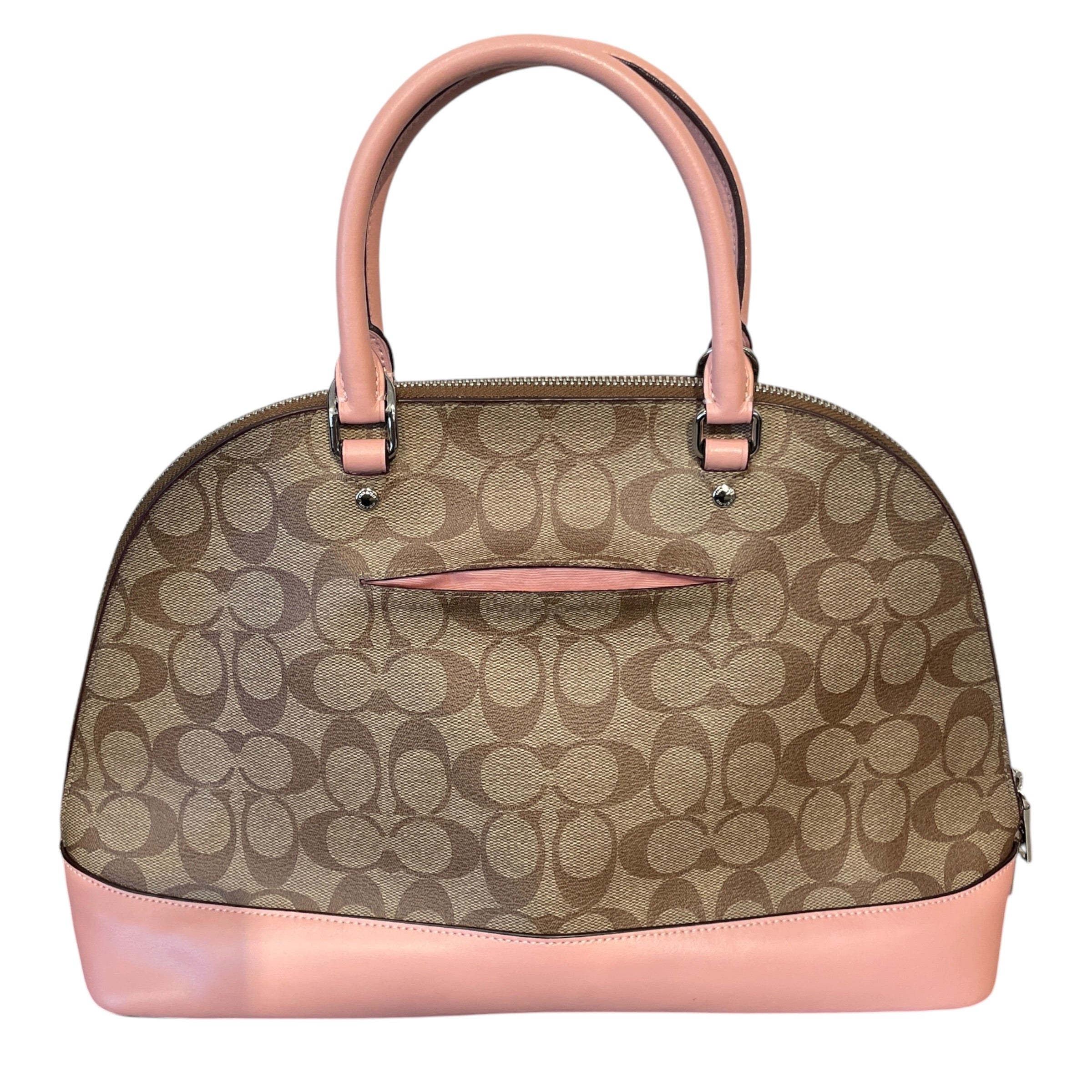 COACH/Hand Bag/Monogram/Leather/BRW/PINK TRIM/TOP HANDLE/SIERRA view 2