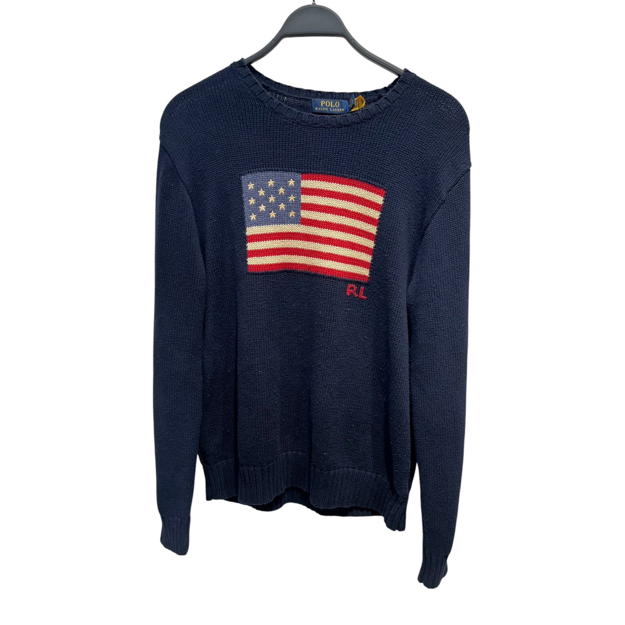 POLO RALPH LAUREN/Sweater/M/Cotton/NVY/American Flag Sweater view 1