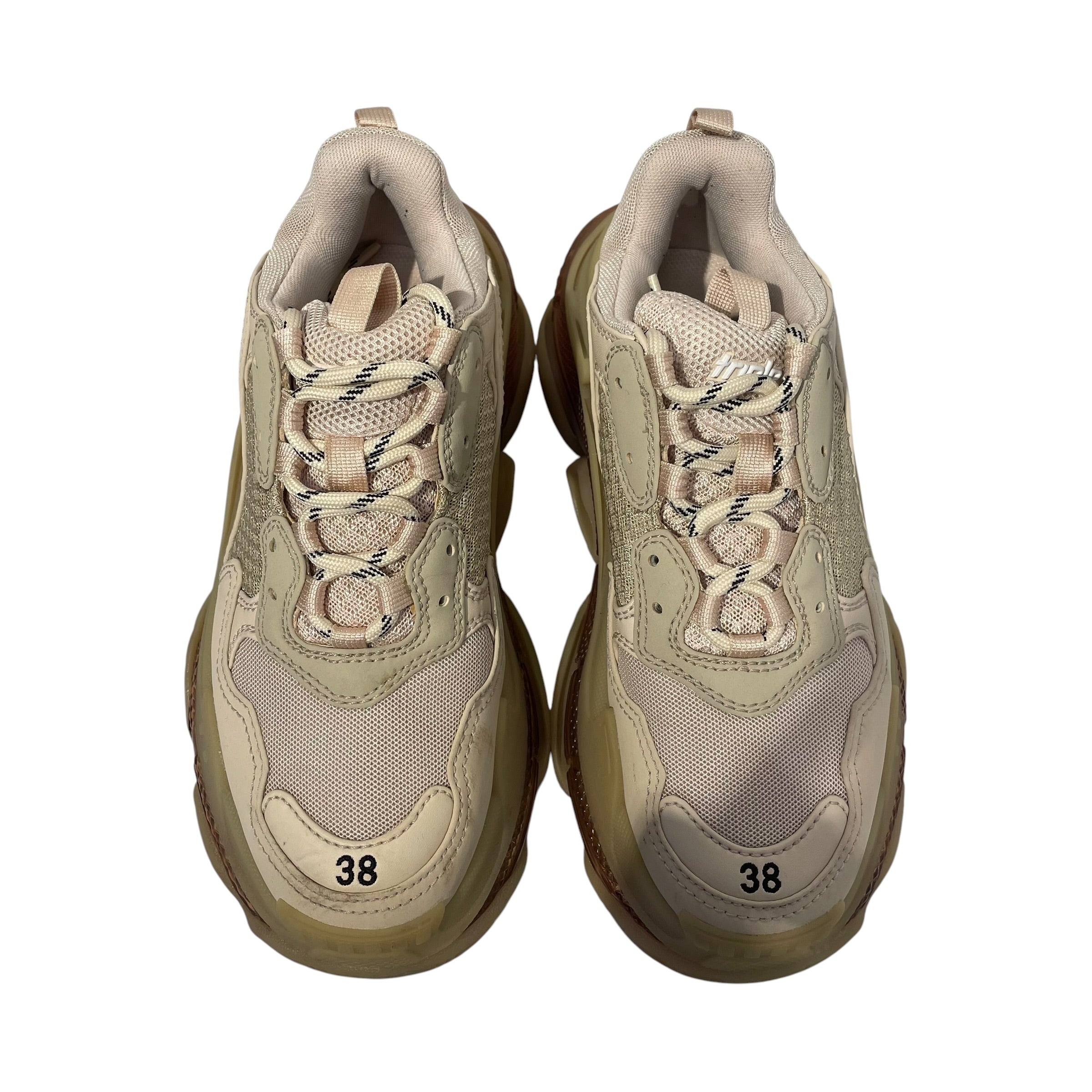 BALENCIAGA/Low-Sneakers/US 8/Nylon/CRM/544351 triples women view 3