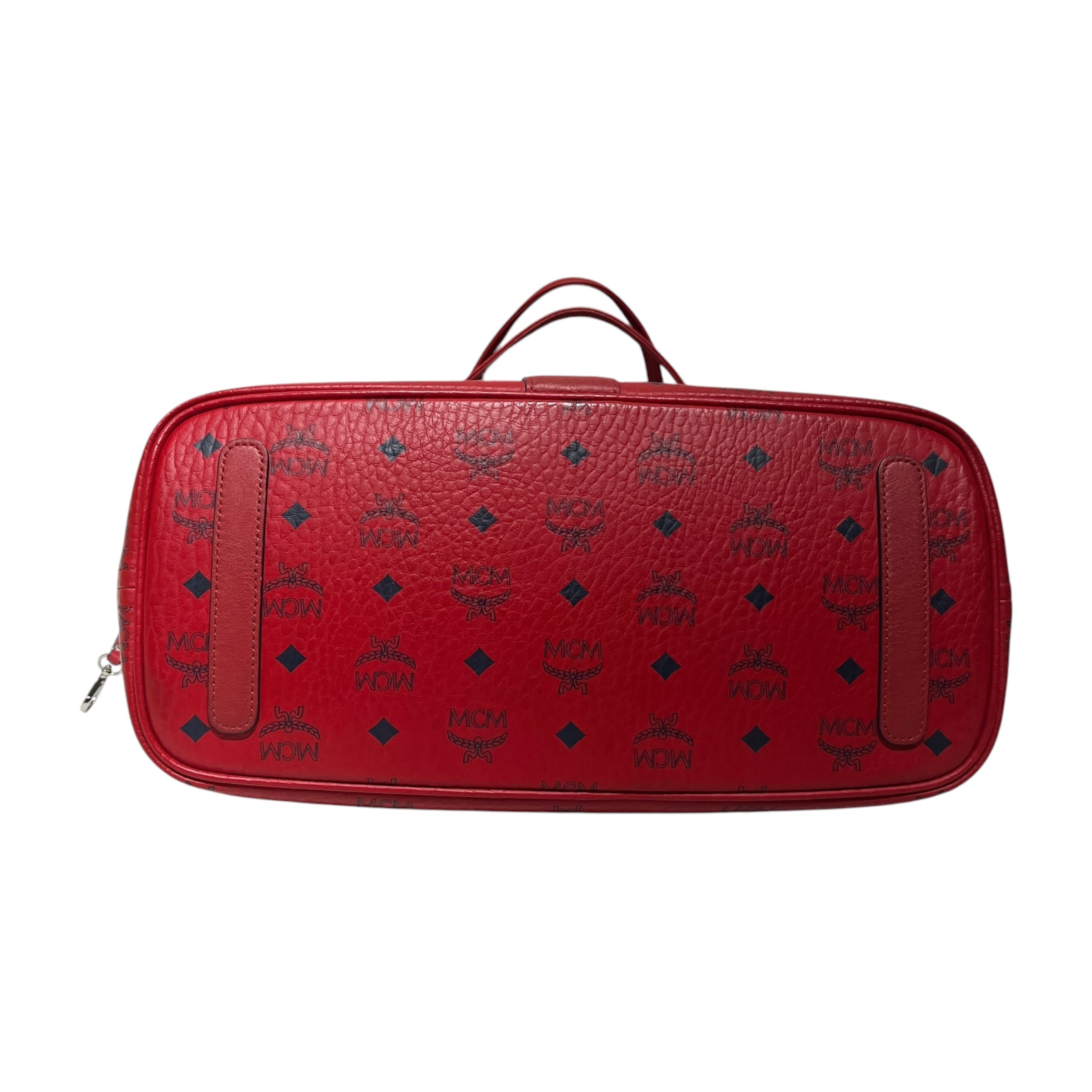 MCM/Tote Bag/Monogram/Leather/PPL/BLUE ON RED view 3
