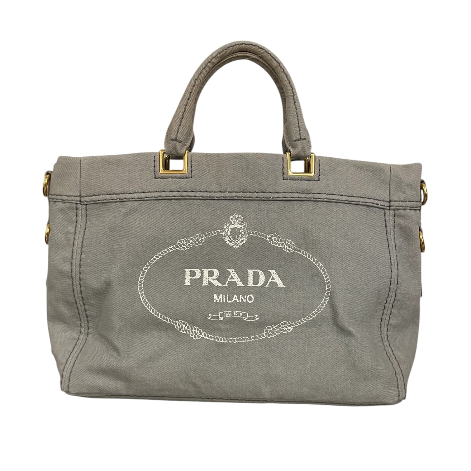 PRADA/Tote Bag/Cotton/GRY/Grey Canapa Tote Bag view 1
