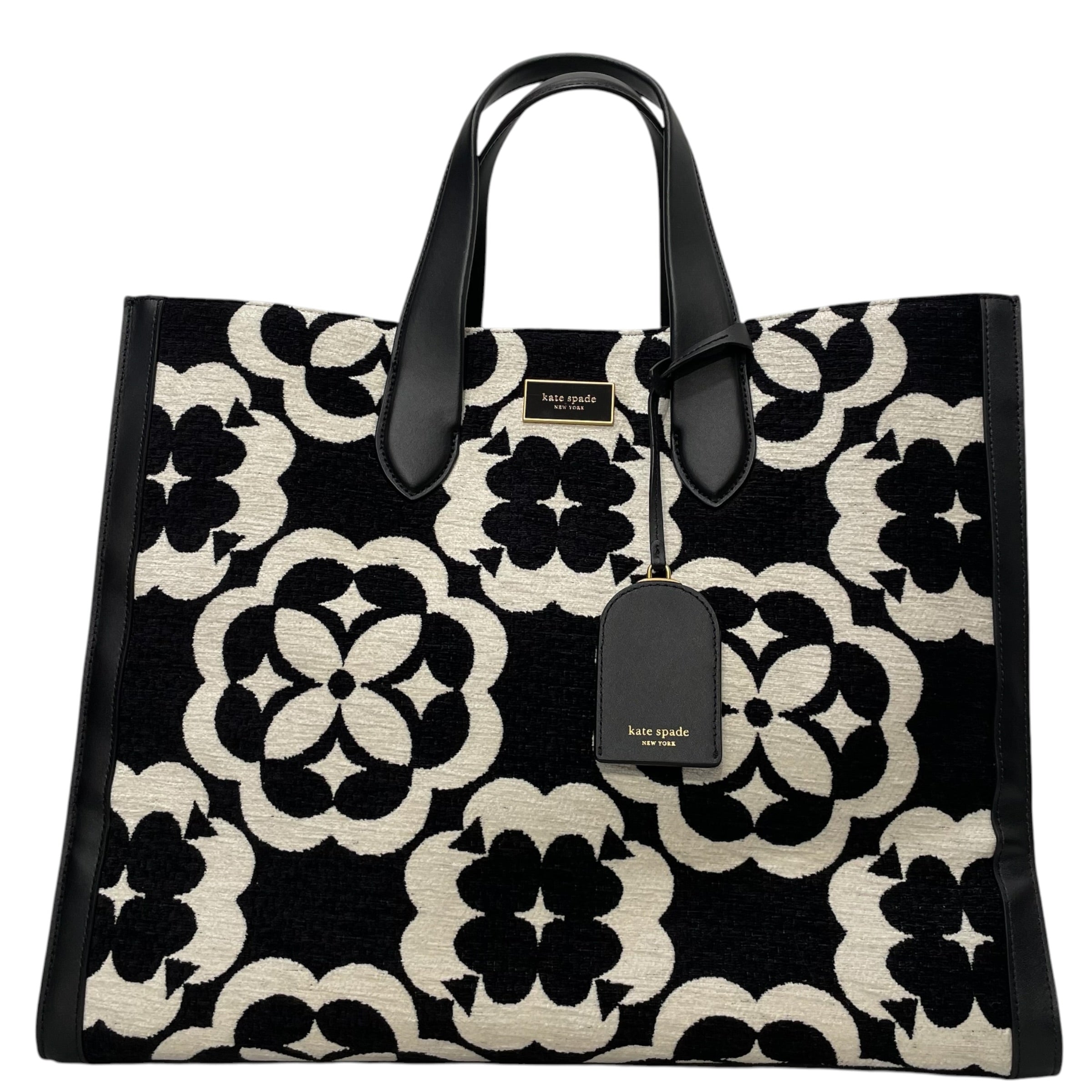 kate spade new york/Tote Bag/Monogram/Cotton/BLK/CHENILLE TOTE view 1