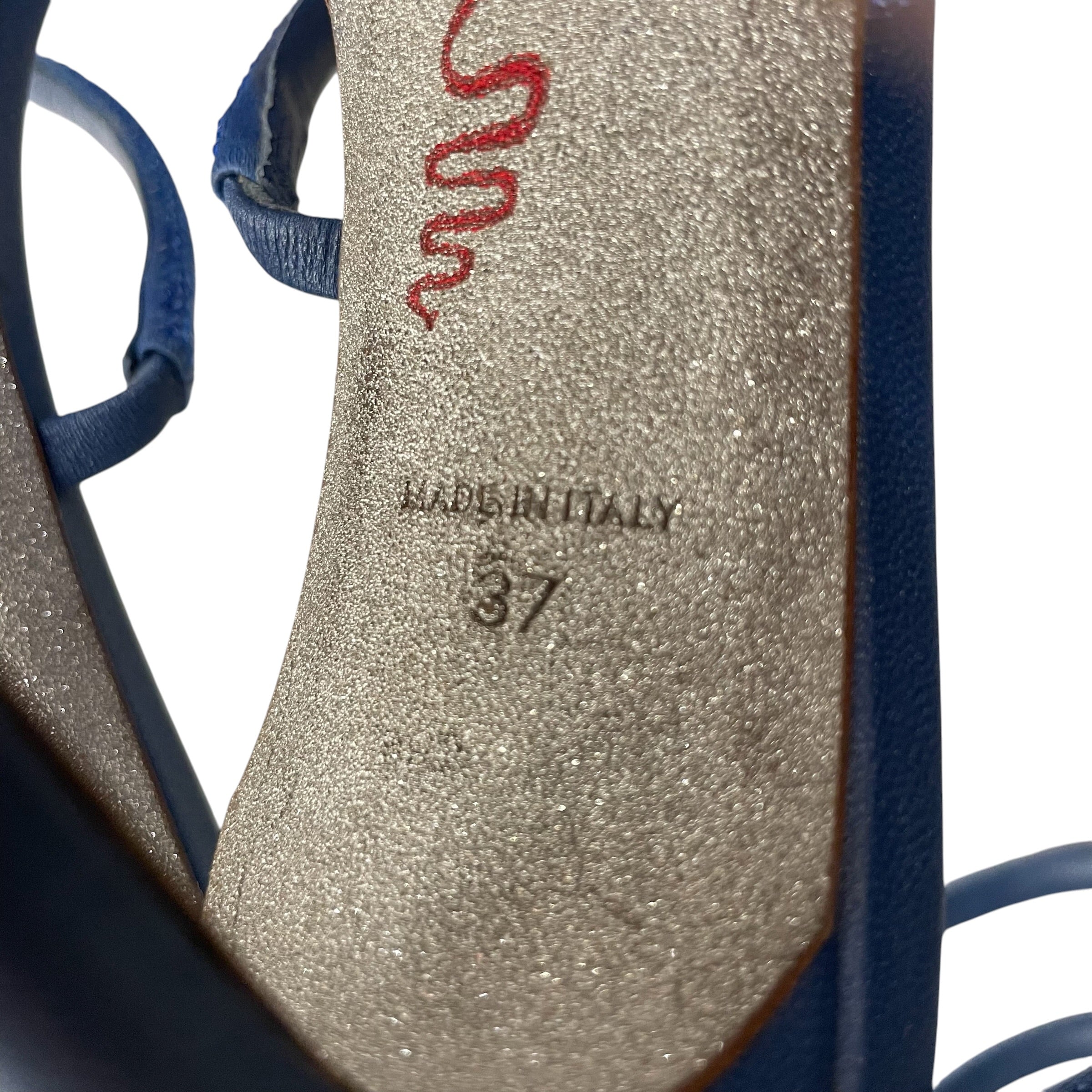 Rene Caovilla/Heels/EU 37/Glitter/BLU/Ankle Strap/loop view 7