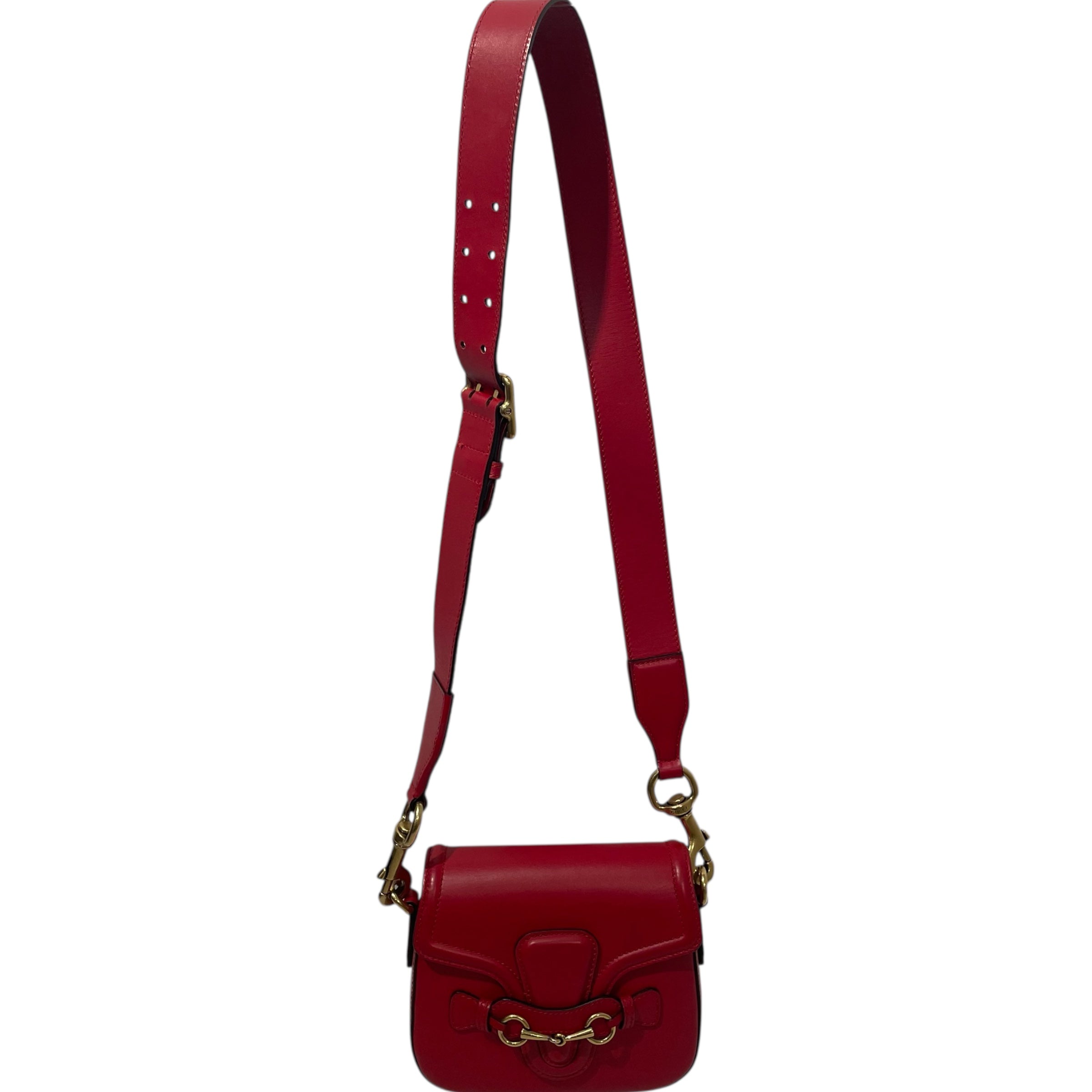GUCCI/Cross Body Bag/M/Leather/RED/GUCCI LADY WEB HORSEBIT view 1