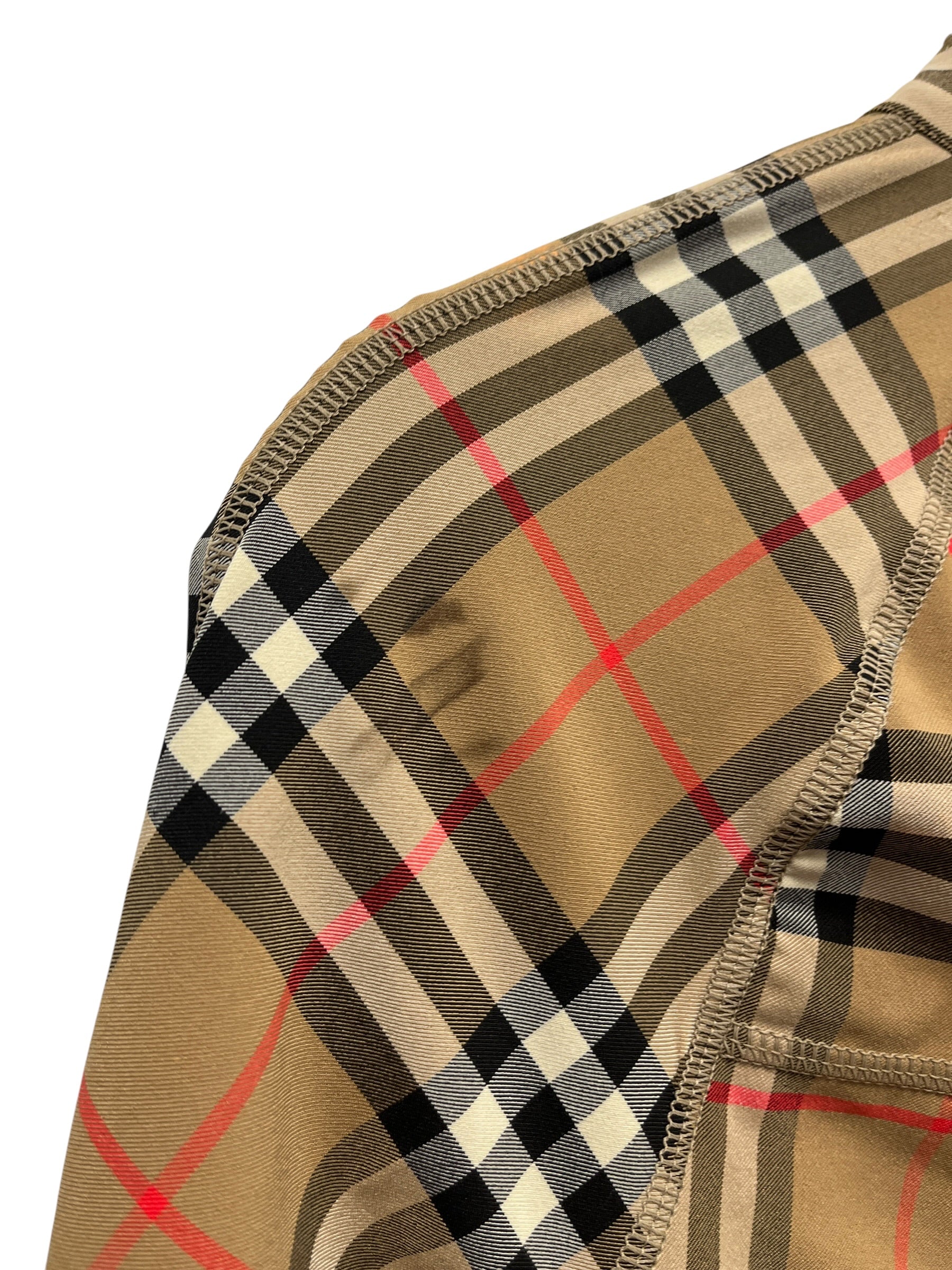 BURBERRY LONDON/LS Shirt/S/Plaid/Polyester/BEG/mock neck pull over view 6