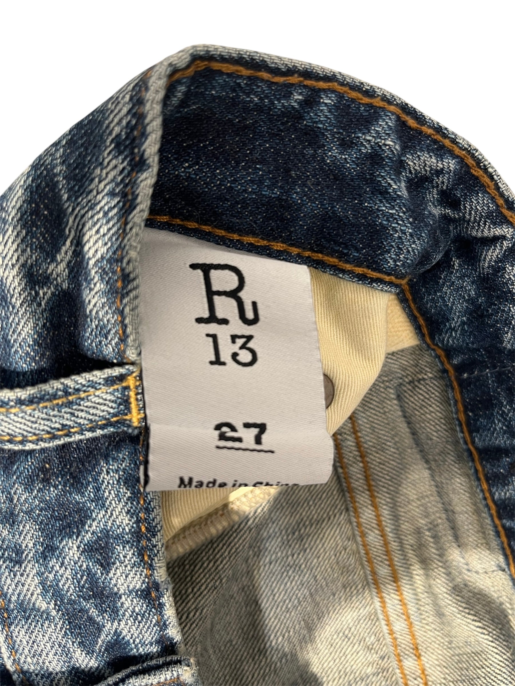 R13/Wide Leg Pants/27/Cotton/BLU/LONG INSEAM view 3