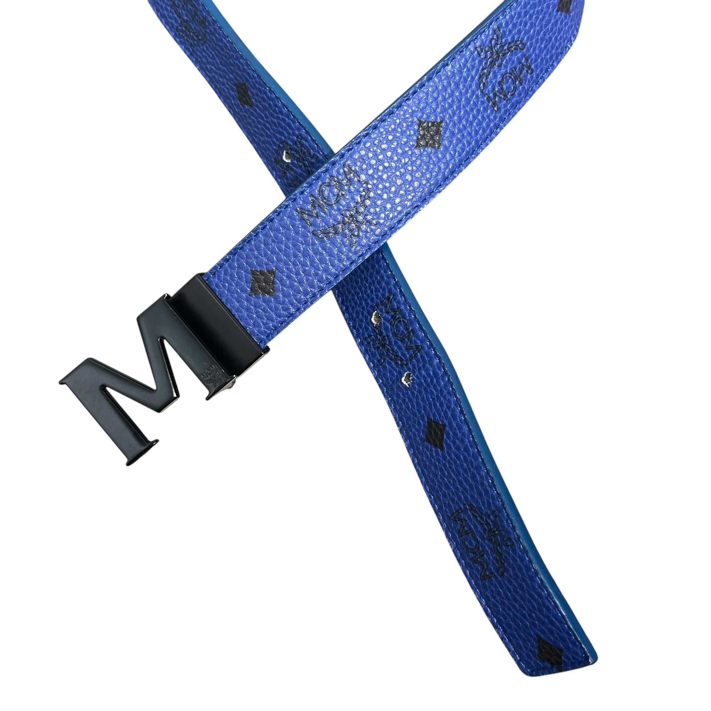 MCM/Belt/Monogram/BLU/L's/BLACK M BUCKLE view 3