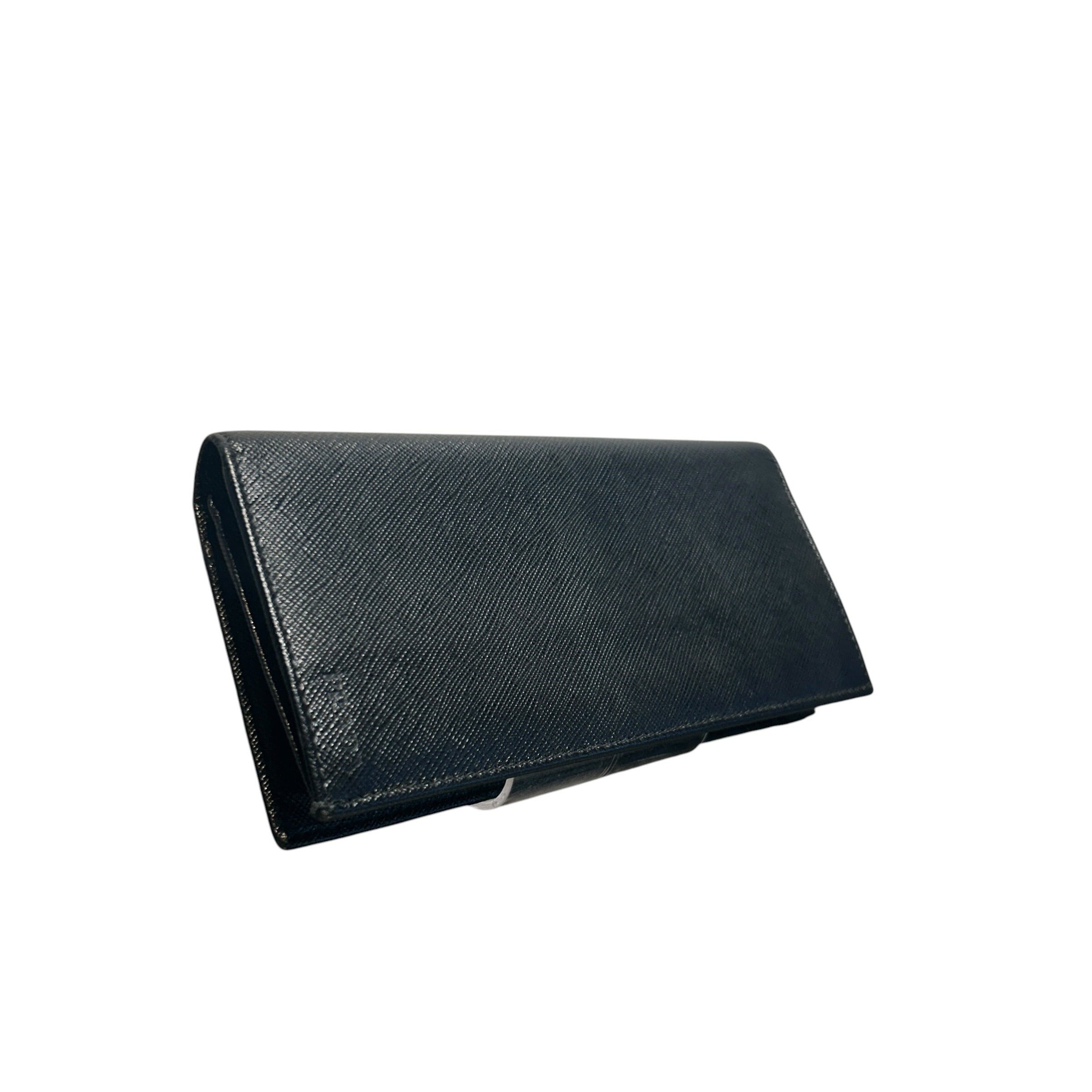 PRADA/Bifold Wallet/Leather/BLK/Bifold Long Wallet view 1