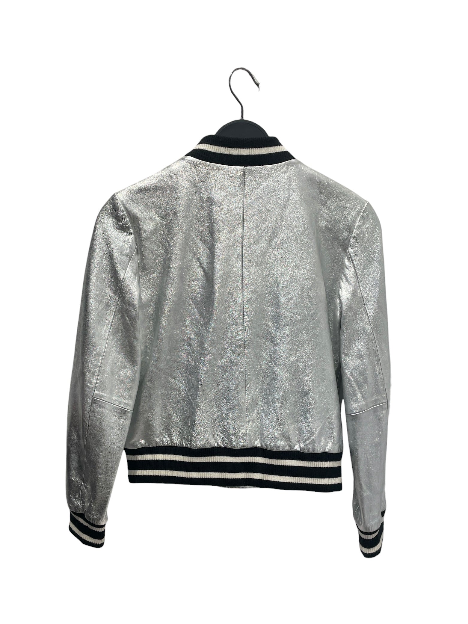 alice+olivia/Souvenir Jkt/S/Lambskin/SLV/SLV LAMBSKIN BOMBER view 2