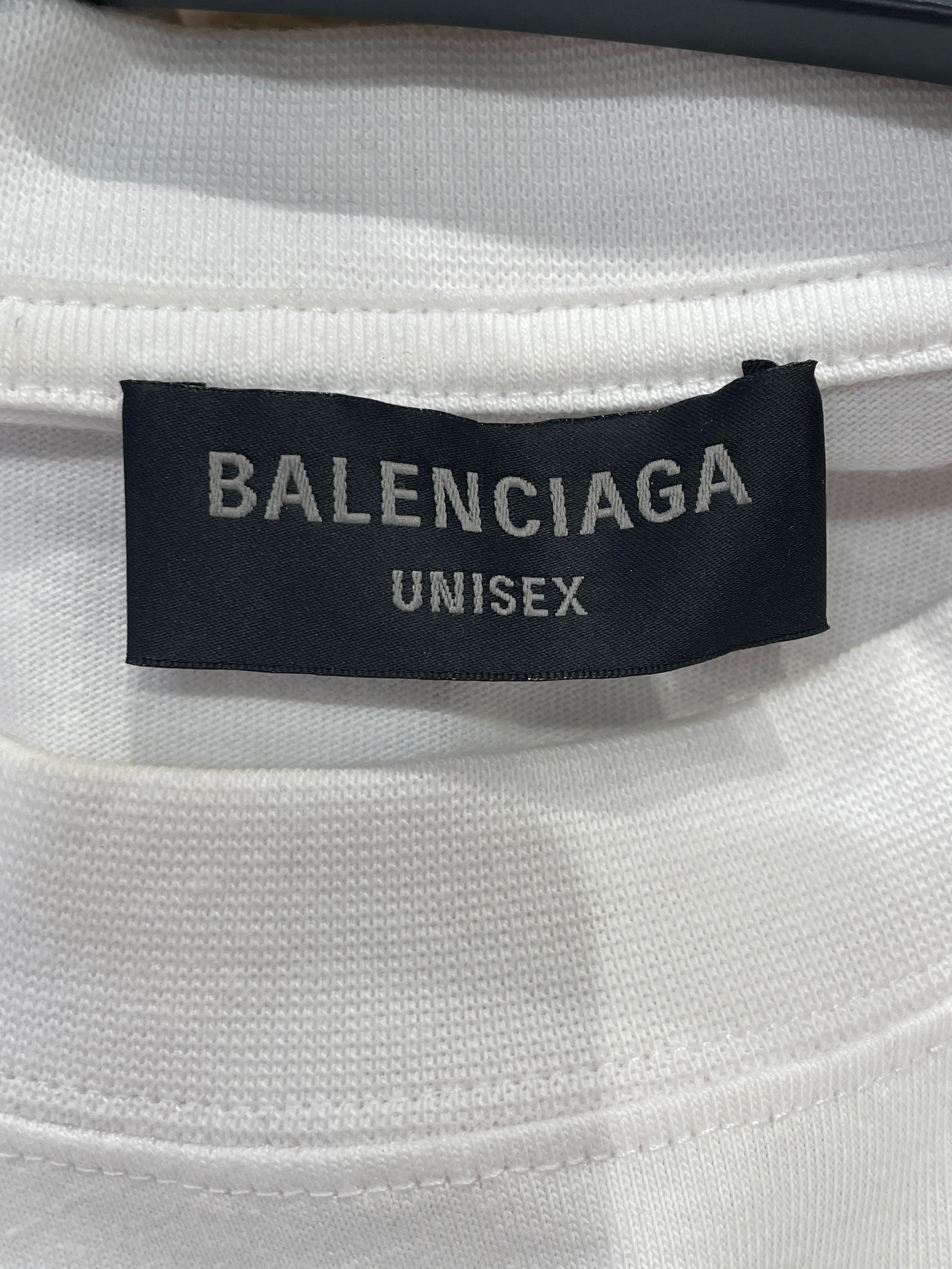 BALENCIAGA/T-Shirt/L/Cotton/WHT/Graphic/WORLD FOOD PROGRAM , BLU view 4