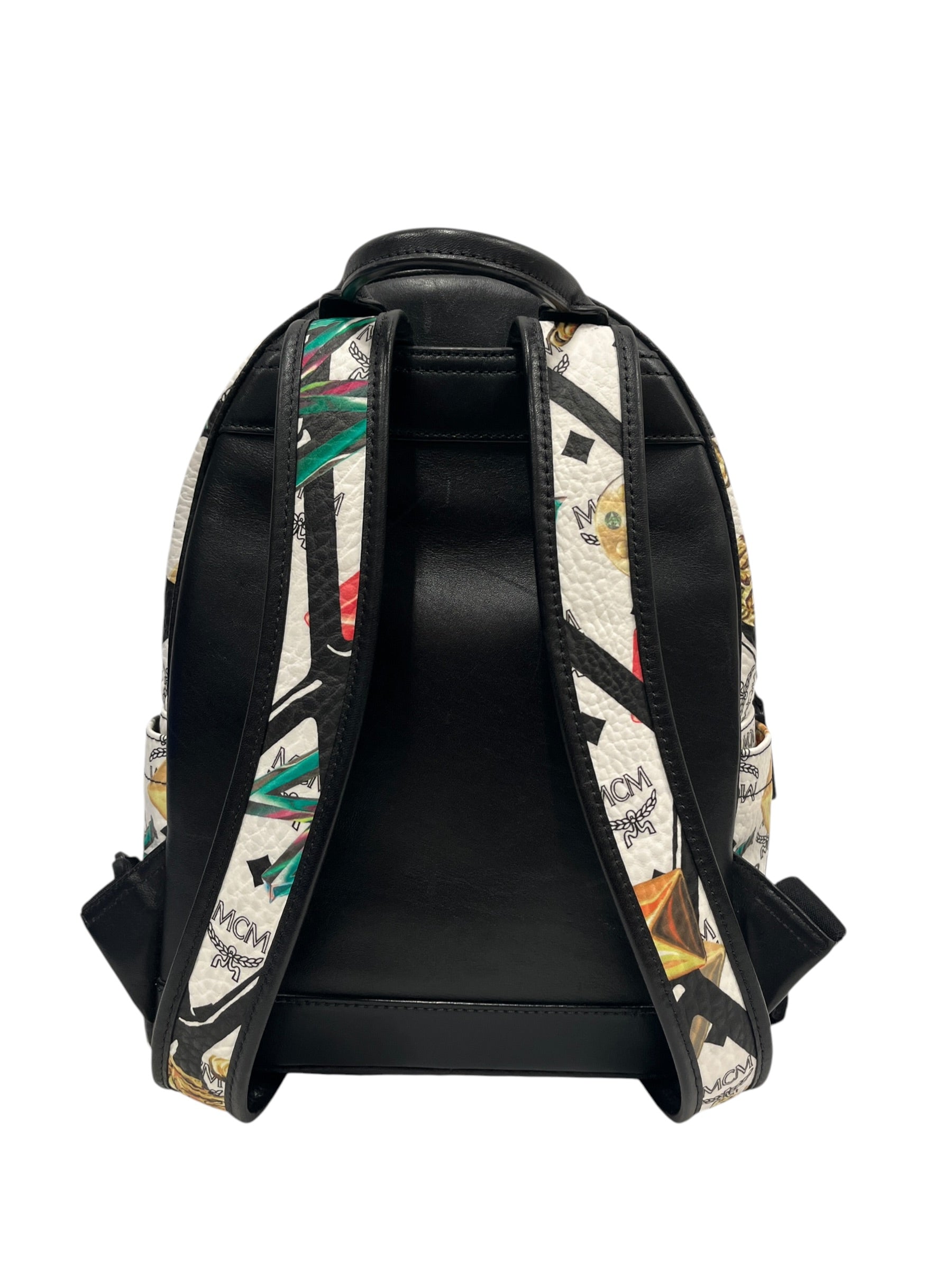 MCM/Backpack/All Over Print/Leather/WHT/ view 2