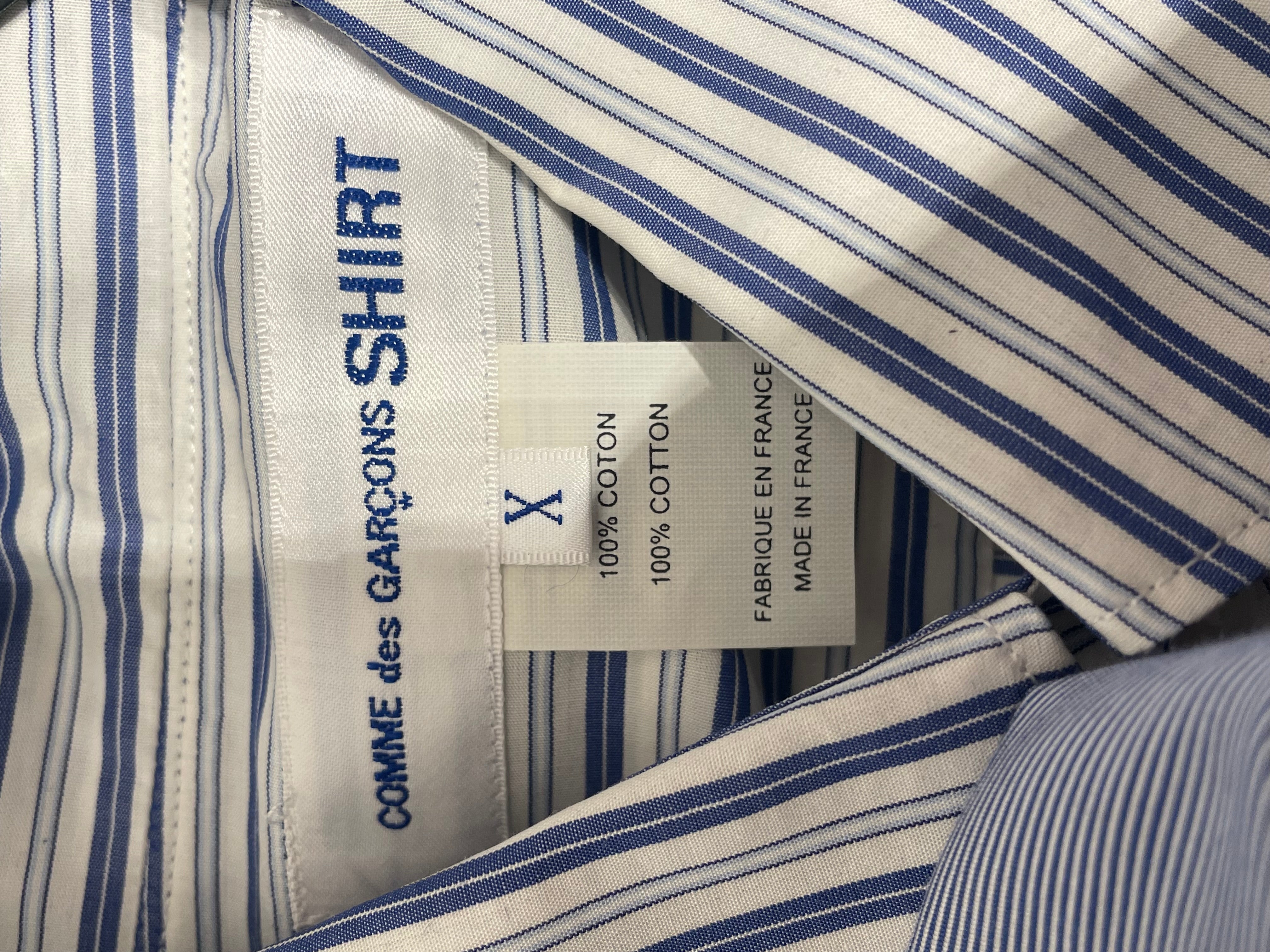 COMME des GARCONS SHIRT/LS Shirt/Cotton/BLU/Stripe/STRIPED BUTTON UP GREY PITS view 3