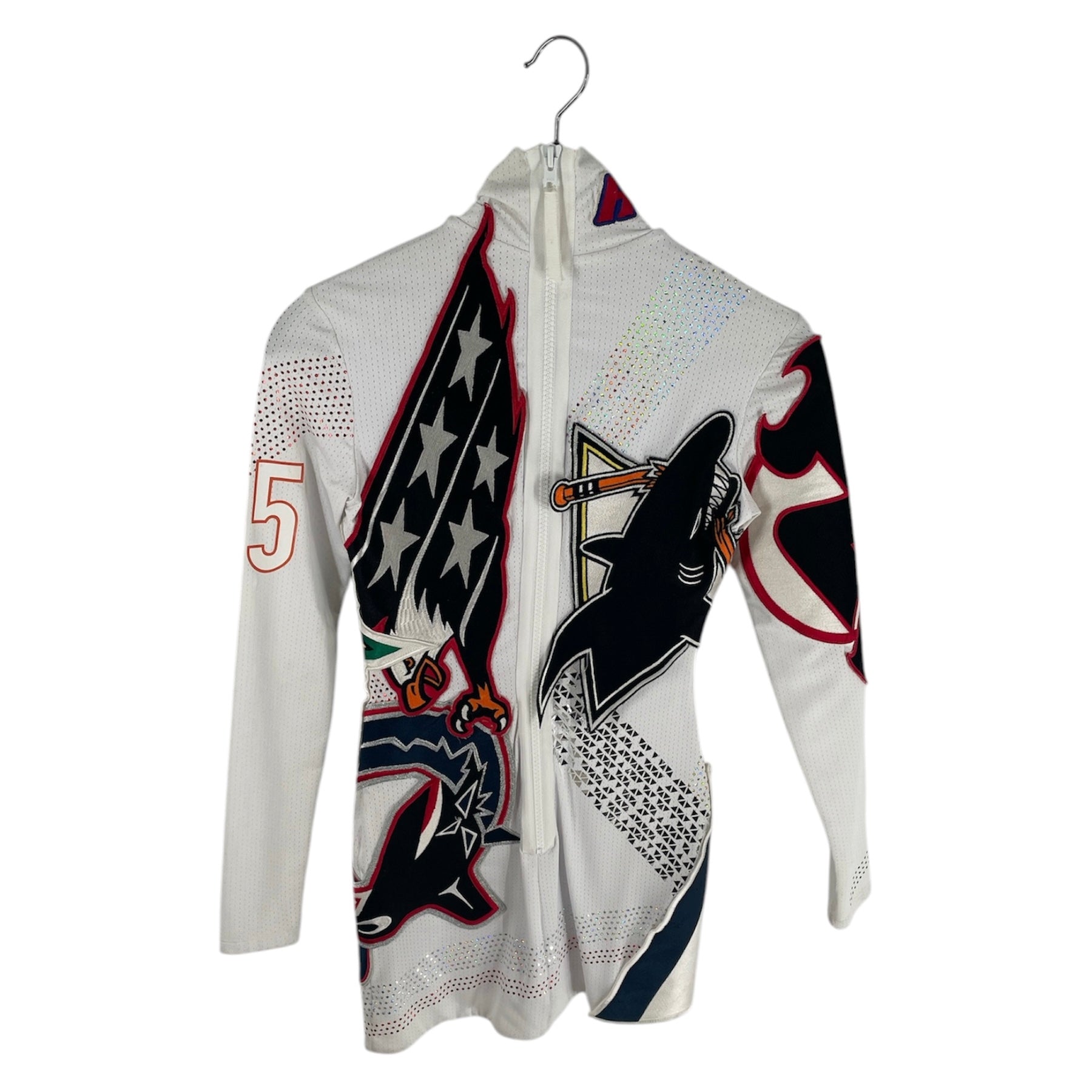 Faith Connexion/LS Dress/XS/Cotton/WHT/JERSEY ZIP UP PATCHES view 2