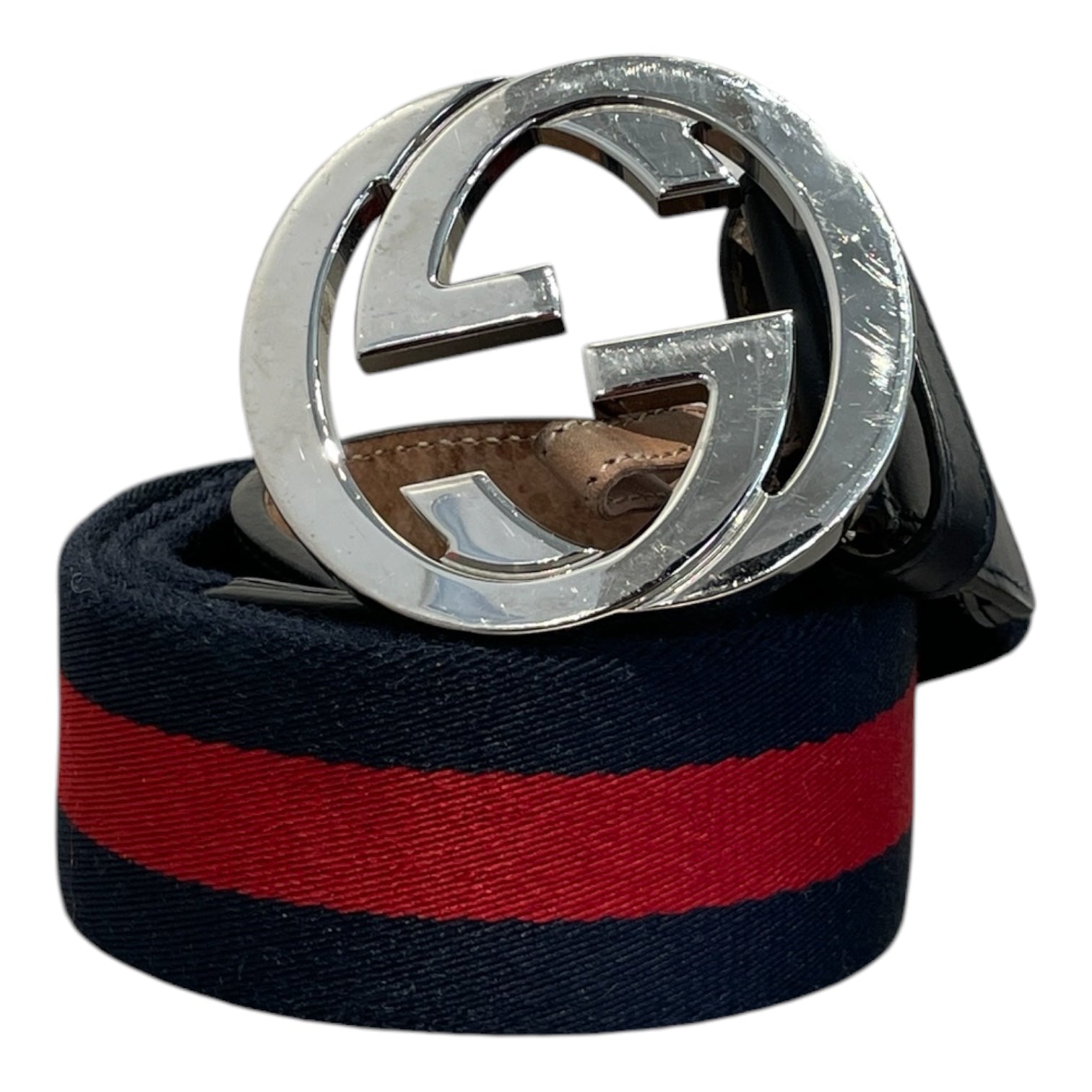 GUCCI/Accessories/Stripe/Nylon/MLT/M's/RED AND BLUE STRIPE BELT view 1