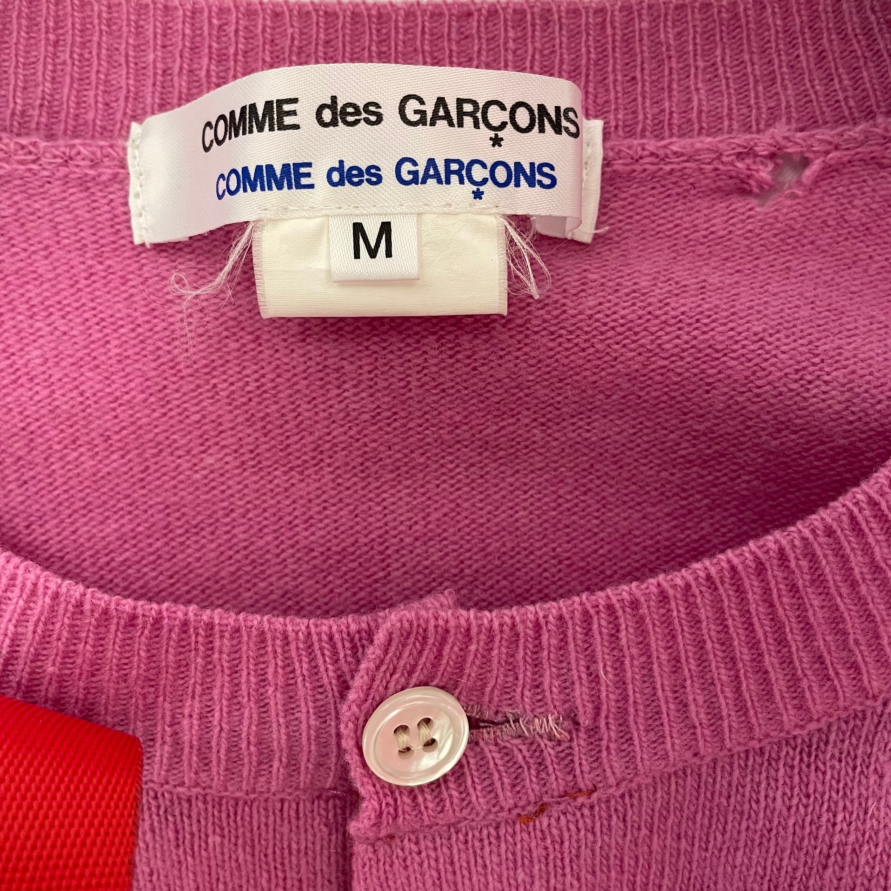 COMME des GARCONS COMME des GARCONS/Cardigan/M/Border/Wool/PNK/ view 3