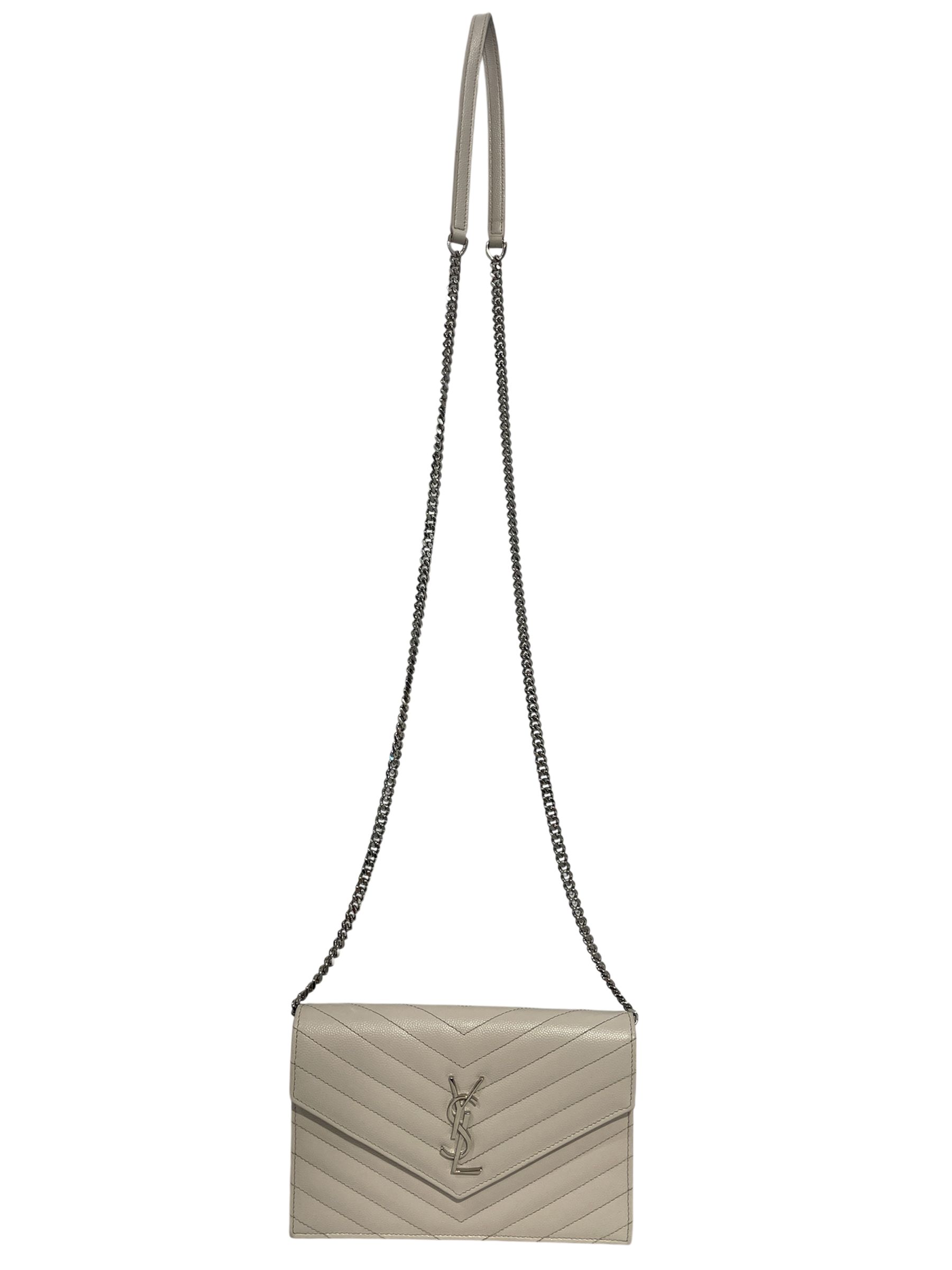 SAINT LAURENT/Cross Body Bag/Leather/WHT/ view 1