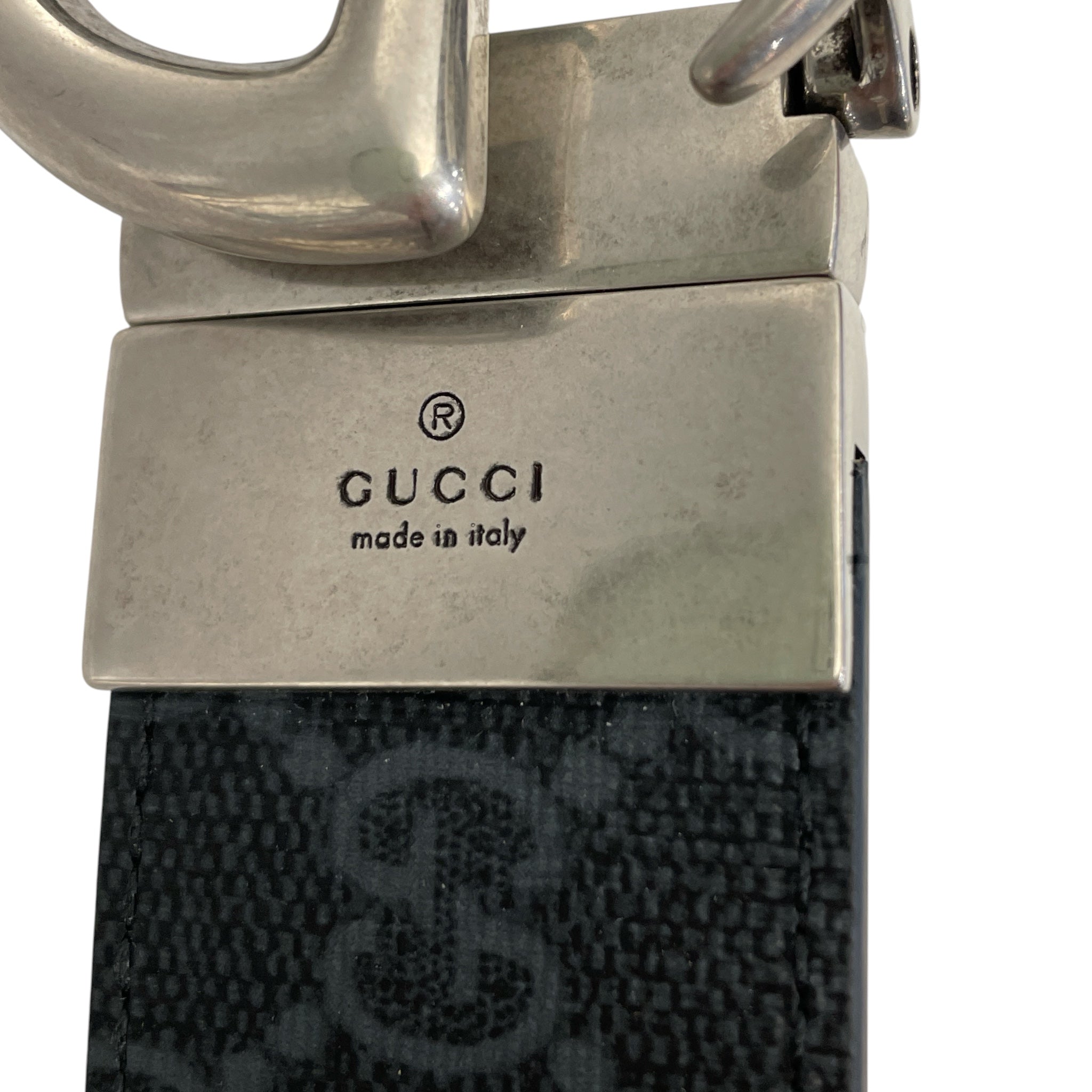 GUCCI/Belt/Monogram/Leather/BLK/M's/interlocking g view 3