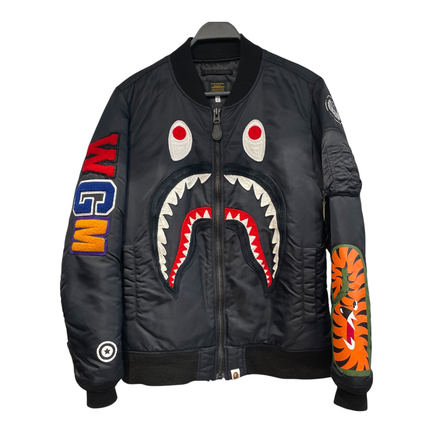 A BATHING APE/Flight Jkt/L/Polyester/BLK/A BATHING APE MA-1 BOMBER view 1