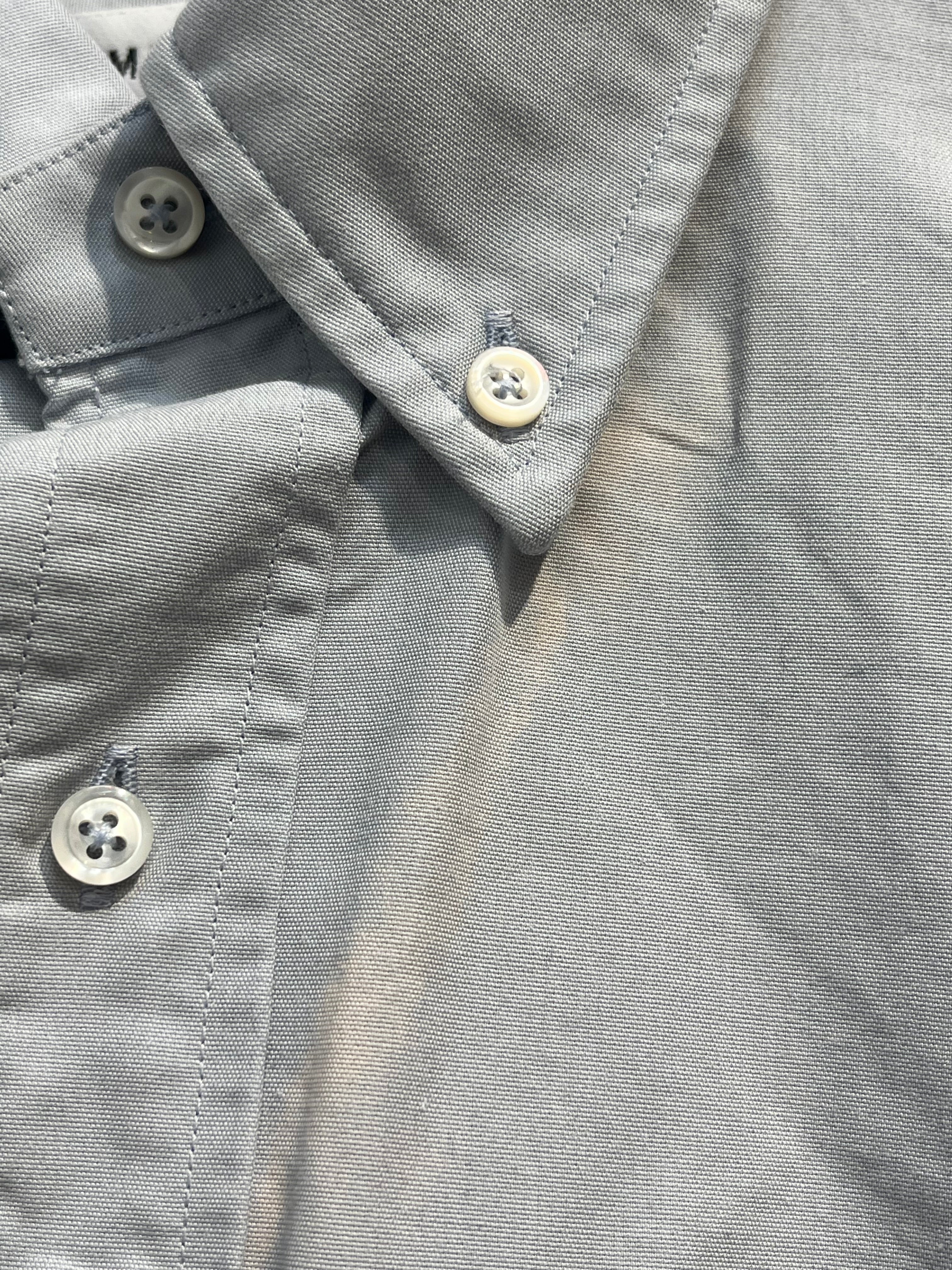 THOM BROWNE. NEW YORK/SS Shirt/3/Cotton/BLU/BABY BLUE 3 STRIPE SLEEVE view 6