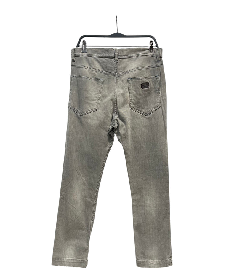 DOLCE&GABBANA/Bottoms/40/Denim/GRY/METAL BACK PATCH